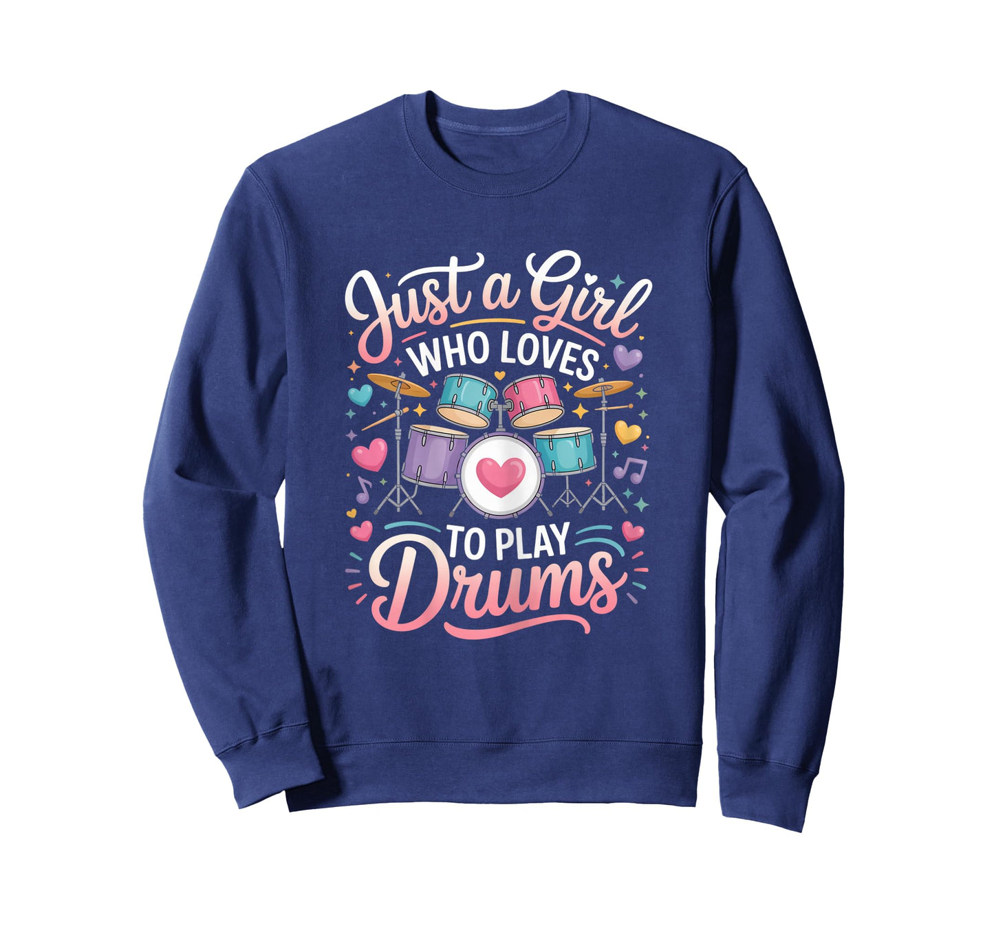 Just a Girl Who Loves to Play Drums Cute Girly Music T-Shirt