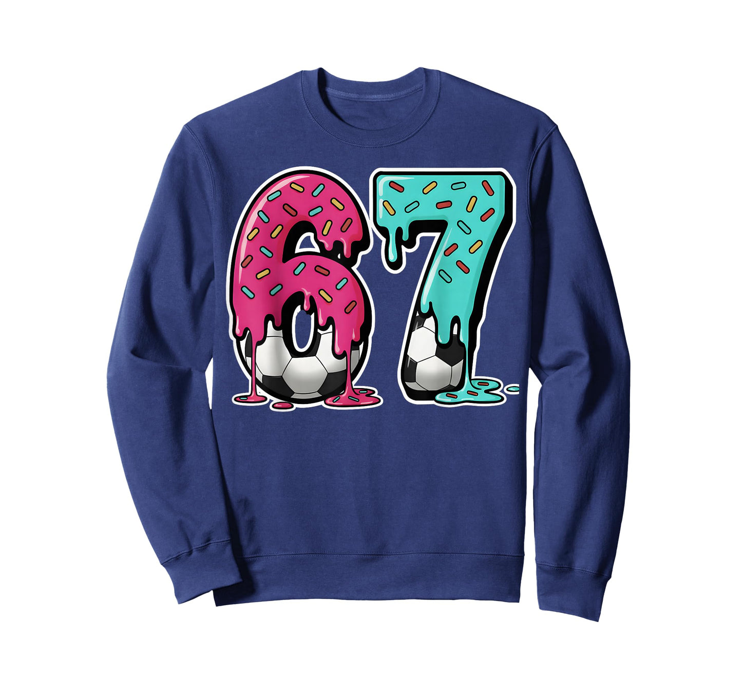 67 Ice Cream Drip Soccer Gen Alpha Slang Six Seven Meme T-Shirt