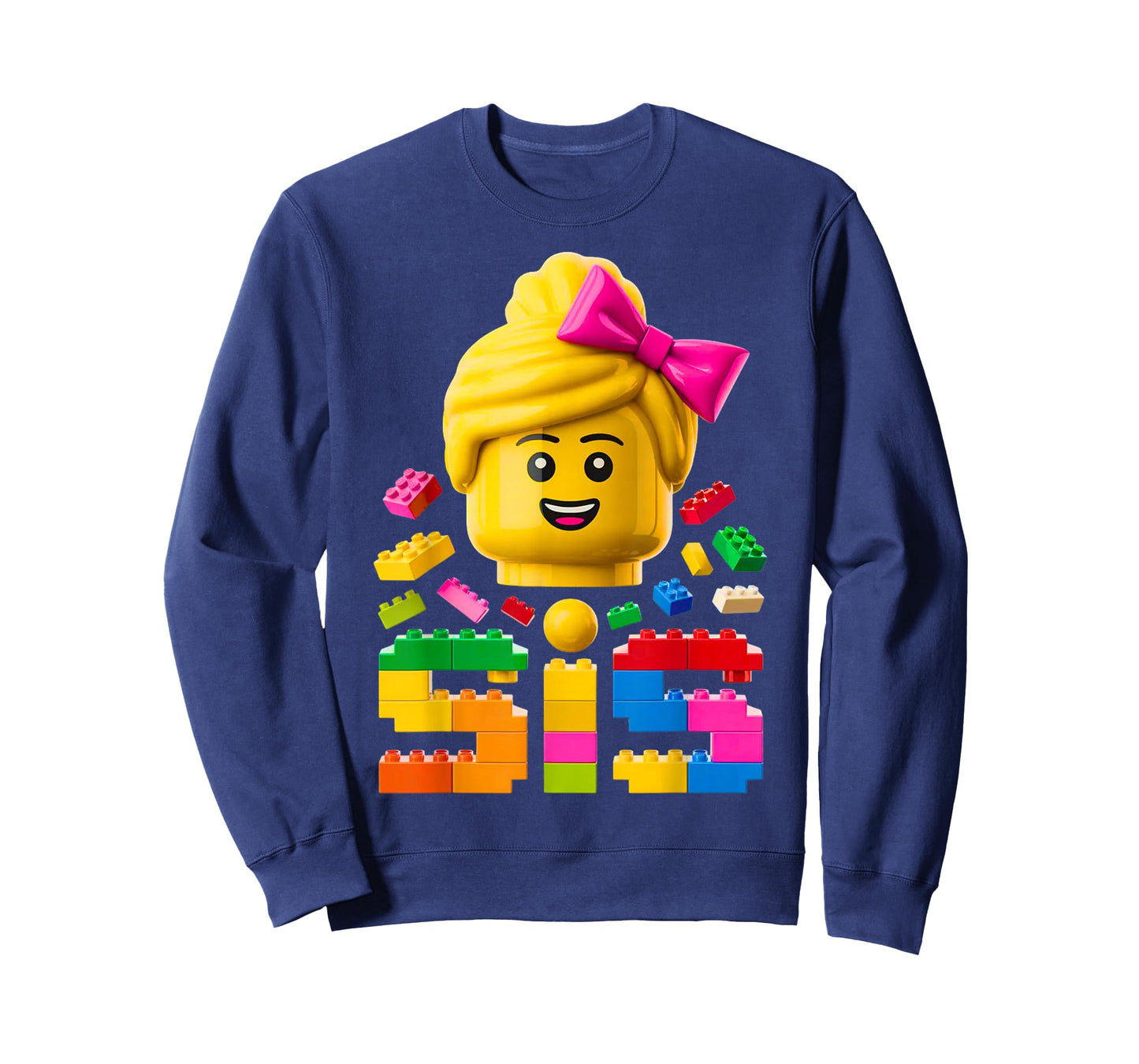 Family Sister Master Builder Building Bricks Blocks Girls T-Shirt