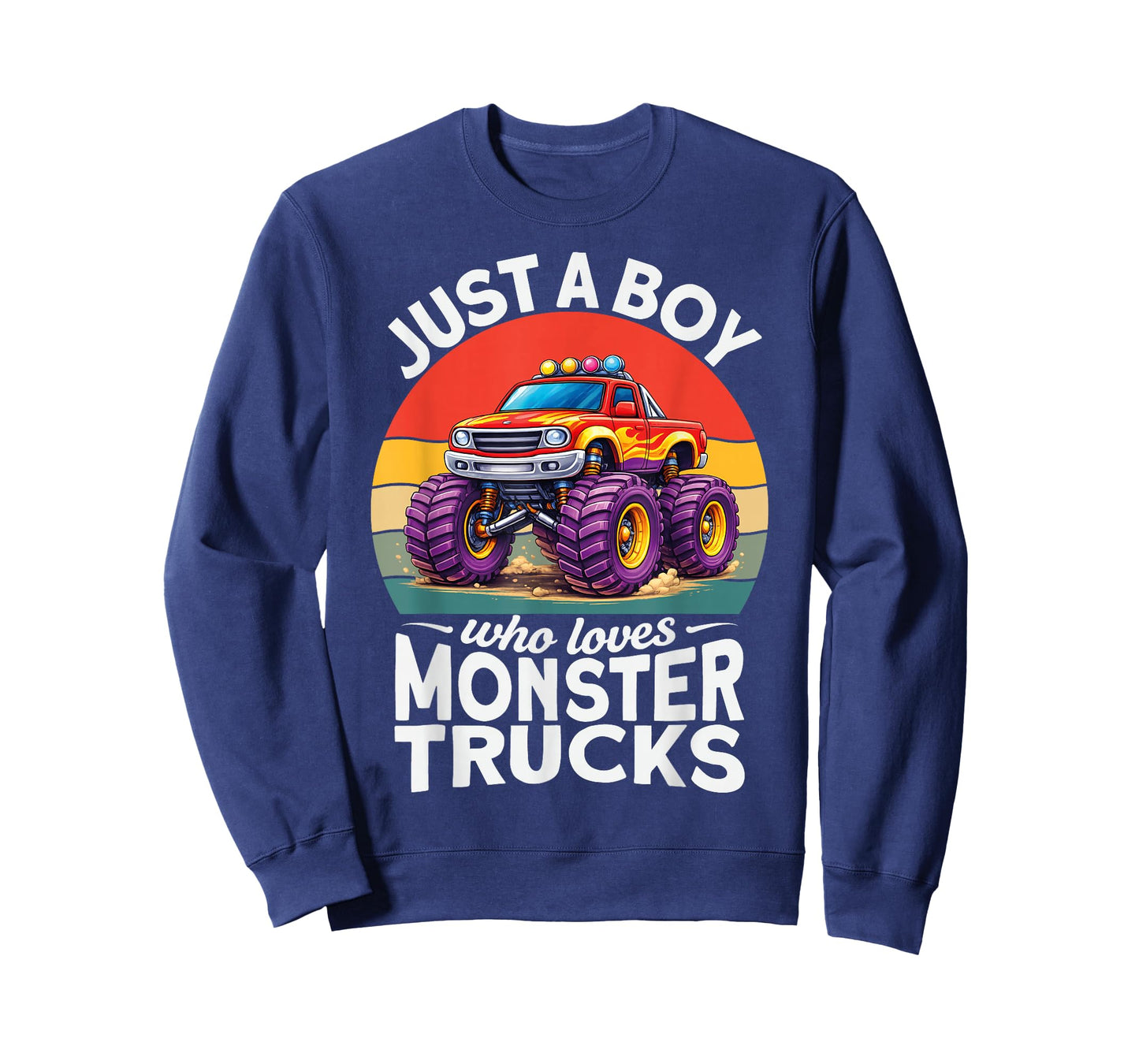 Just A Boy Who Loves Monster Trucks Funny Kids Boys T-Shirt