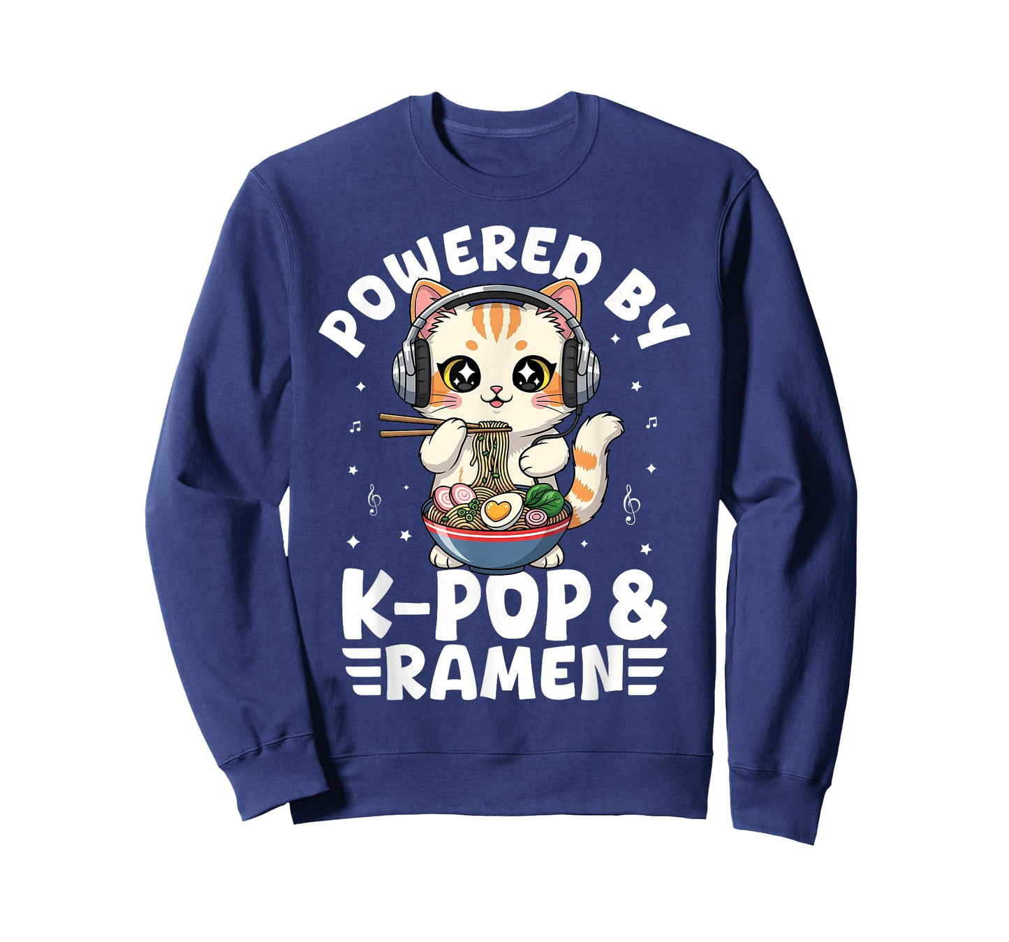 Kawaii Powered by K-Pop and Ramen Cute Kpop Cat Music T-Shirt