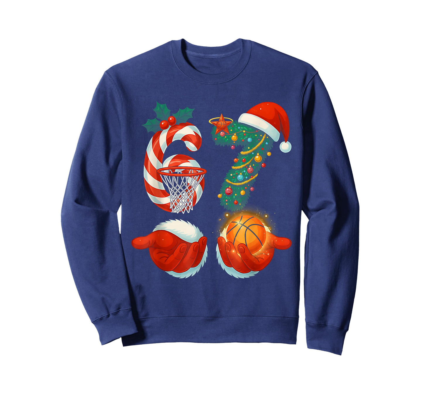 67 Christmas 6 7 Meme Basketball Pajamas Gen Alpha Slang T-Shirt