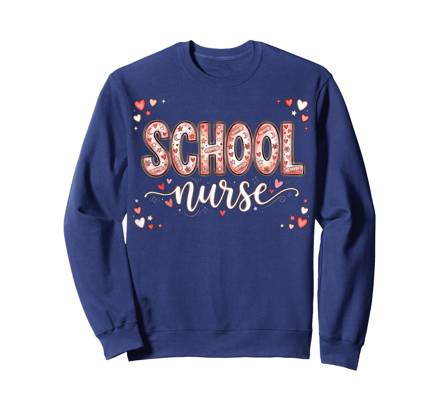 Hearts School Nurse Medical Assistant Valentines Nurses T-Shirt