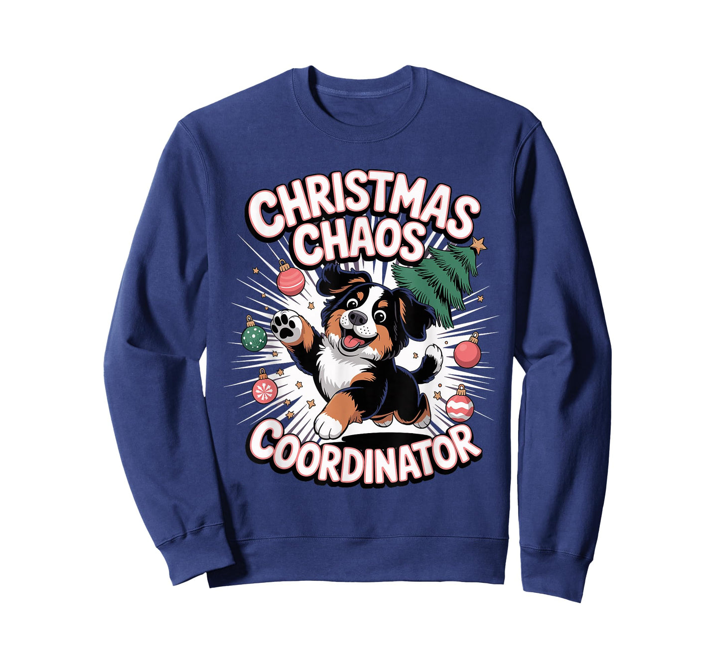 Christmas Chaos Coordinator Xmas Puppy Funny Bernese Dog T-Shirt
