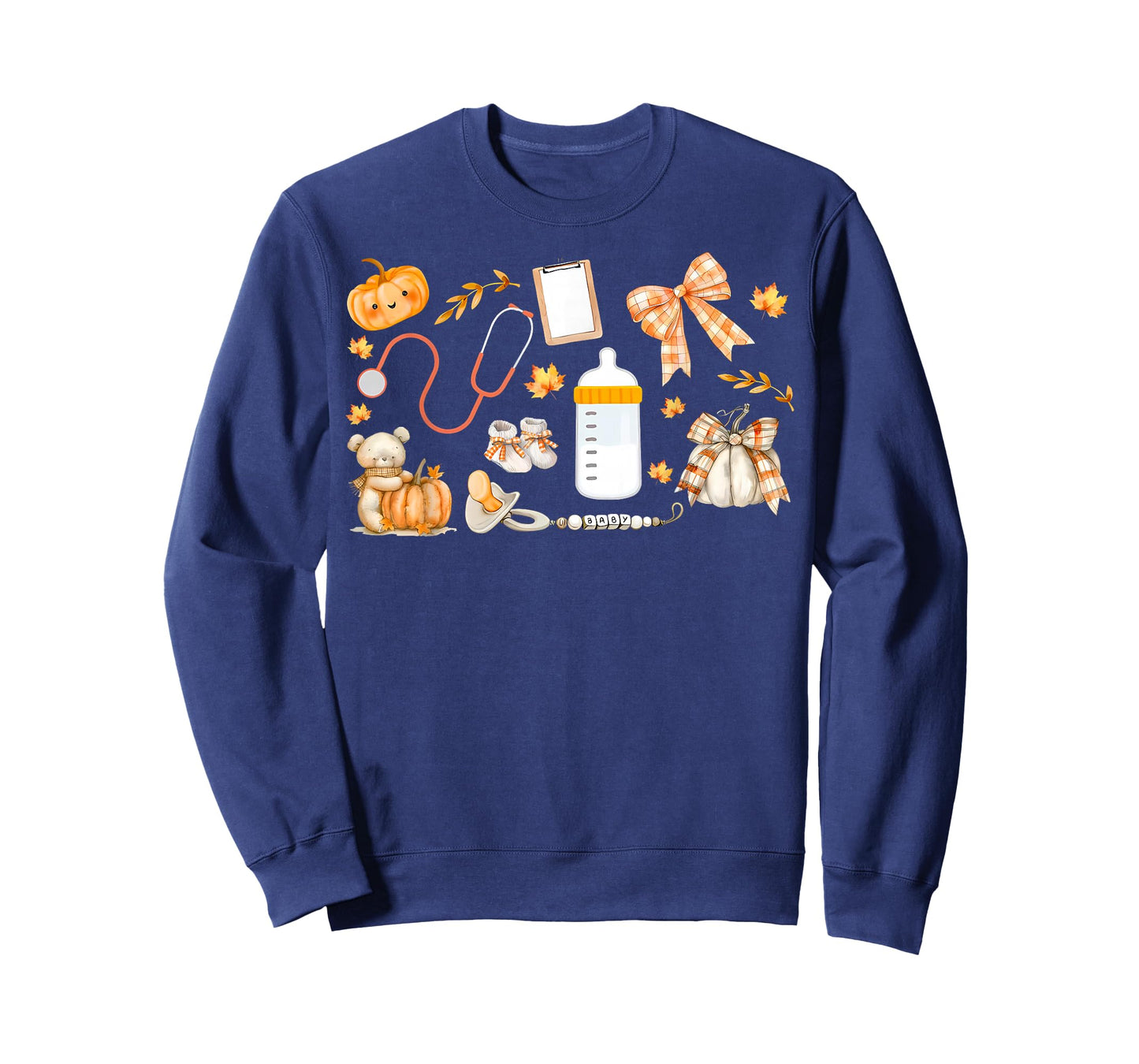 Mother Baby Nurse Fall Thanksgiving Team Nursery Nurse Women T-Shirt