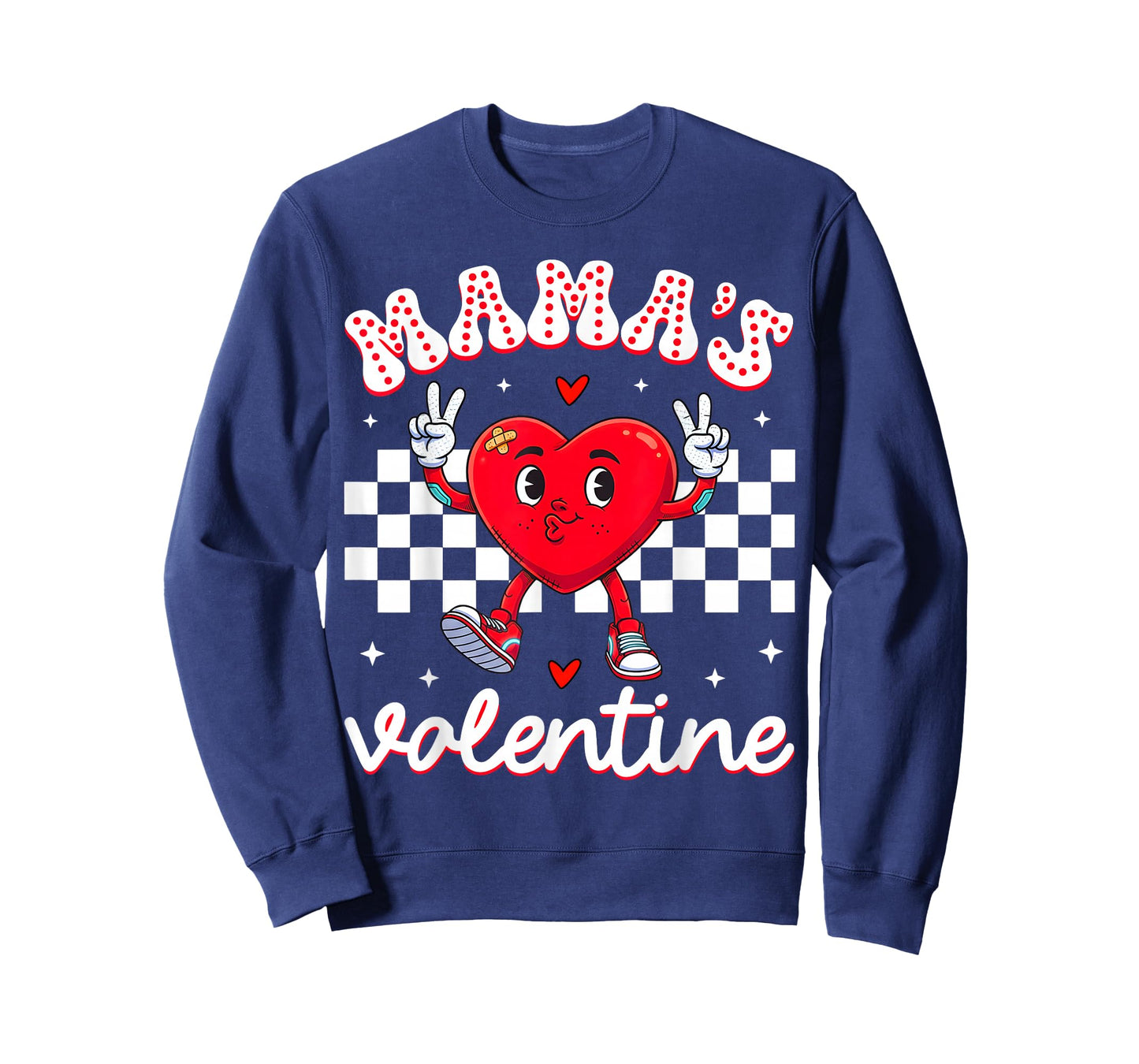 Mama's Valentine Heart Cute Kids Retro Groovy Boy Girl T-Shirt