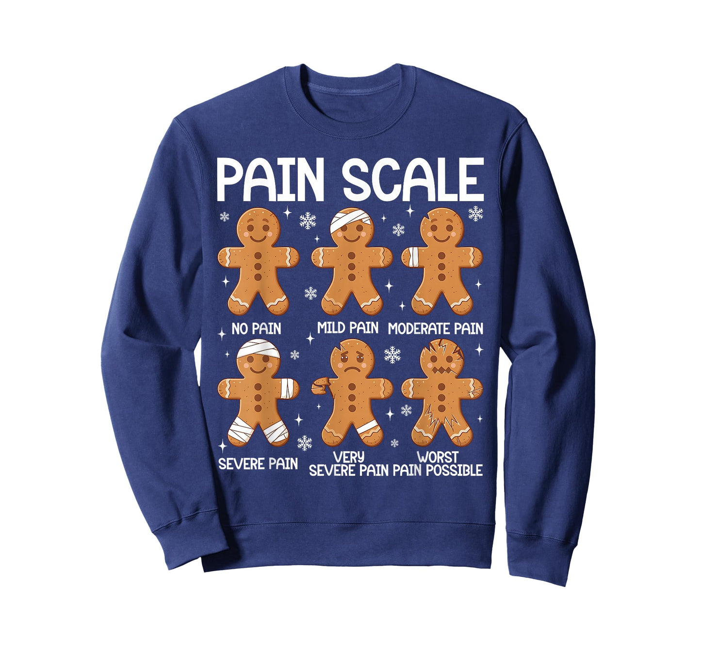 Nurse Christmas Pain Scale Assessment RN ER Gingerbread Man T-Shirt