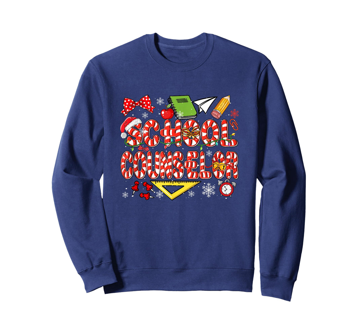 School Counselor Christmas Candy Canes Lover Funny Job Team T-Shirt