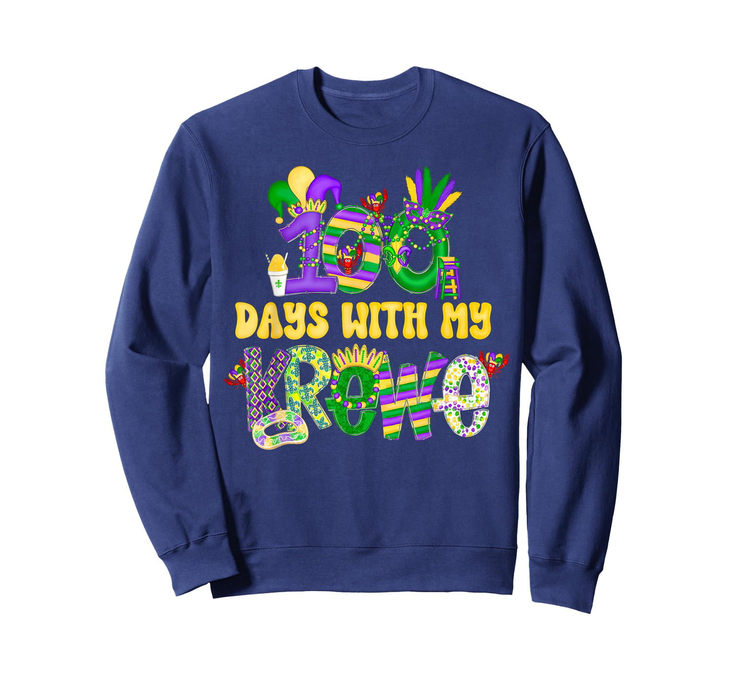 Groovy 100 Days with My-Krewe Mardi Gras Teacher Students T-Shirt