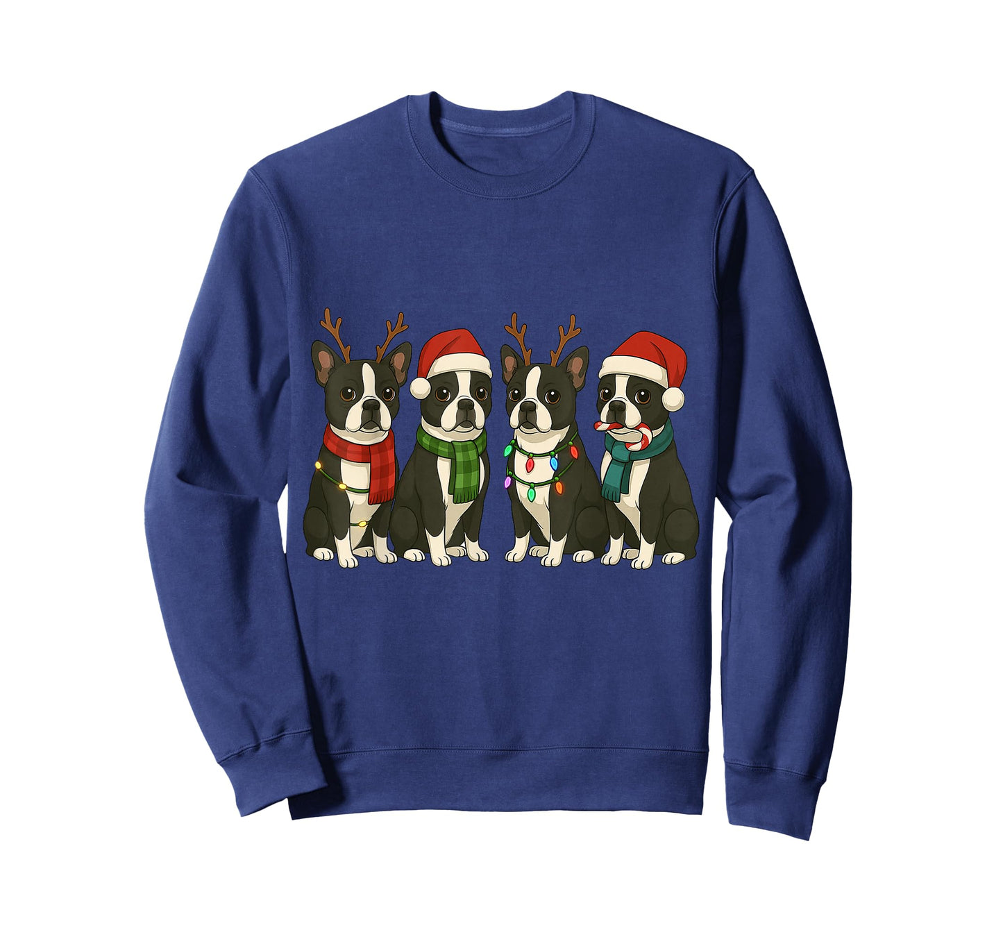 Boston Terrier Santa Hat Tee Dog Merry Christmas T-Shirt