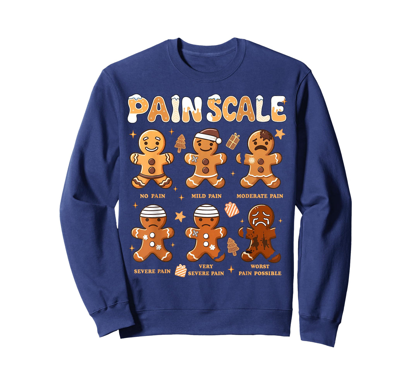 Pain Scale Funny Gingerbread Man Christmas Nurse Holiday T-Shirt