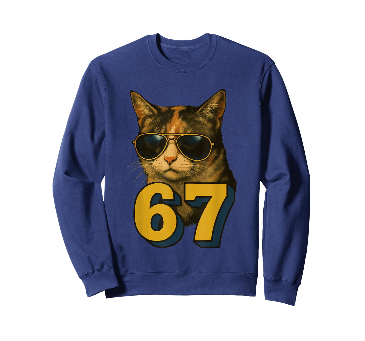 Funny 67 Meme Trend 6 7 Cat Six Seven Viral Youth Slang T-Shirt
