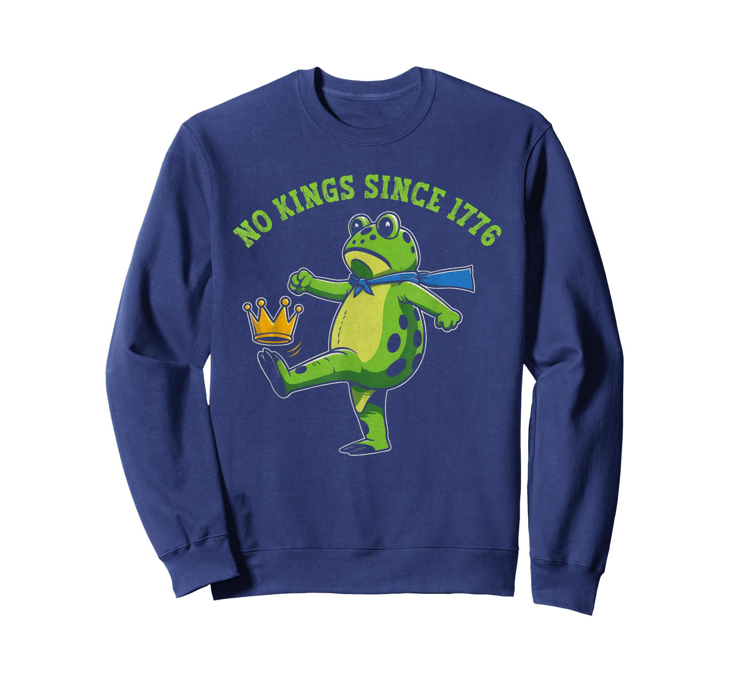 No Kings Since 1776 Portland Frog Kicking Crown Retro T-Shirt