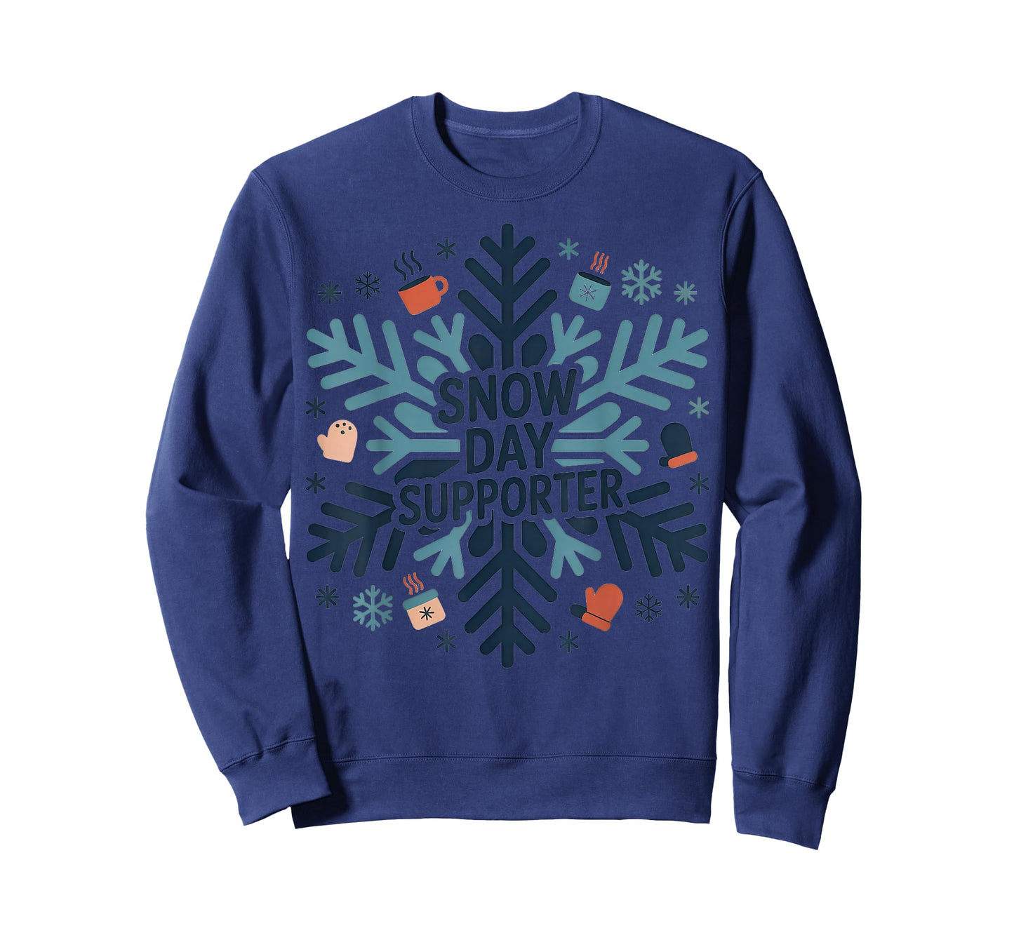 Snow Day Supporter Snowflake Funny Teacher Student Pajamas T-Shirt