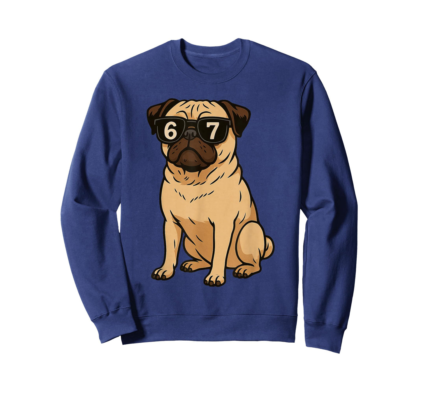 Funny Dog Pug Sunglasses 67 Six Seven Meme T-Shirt