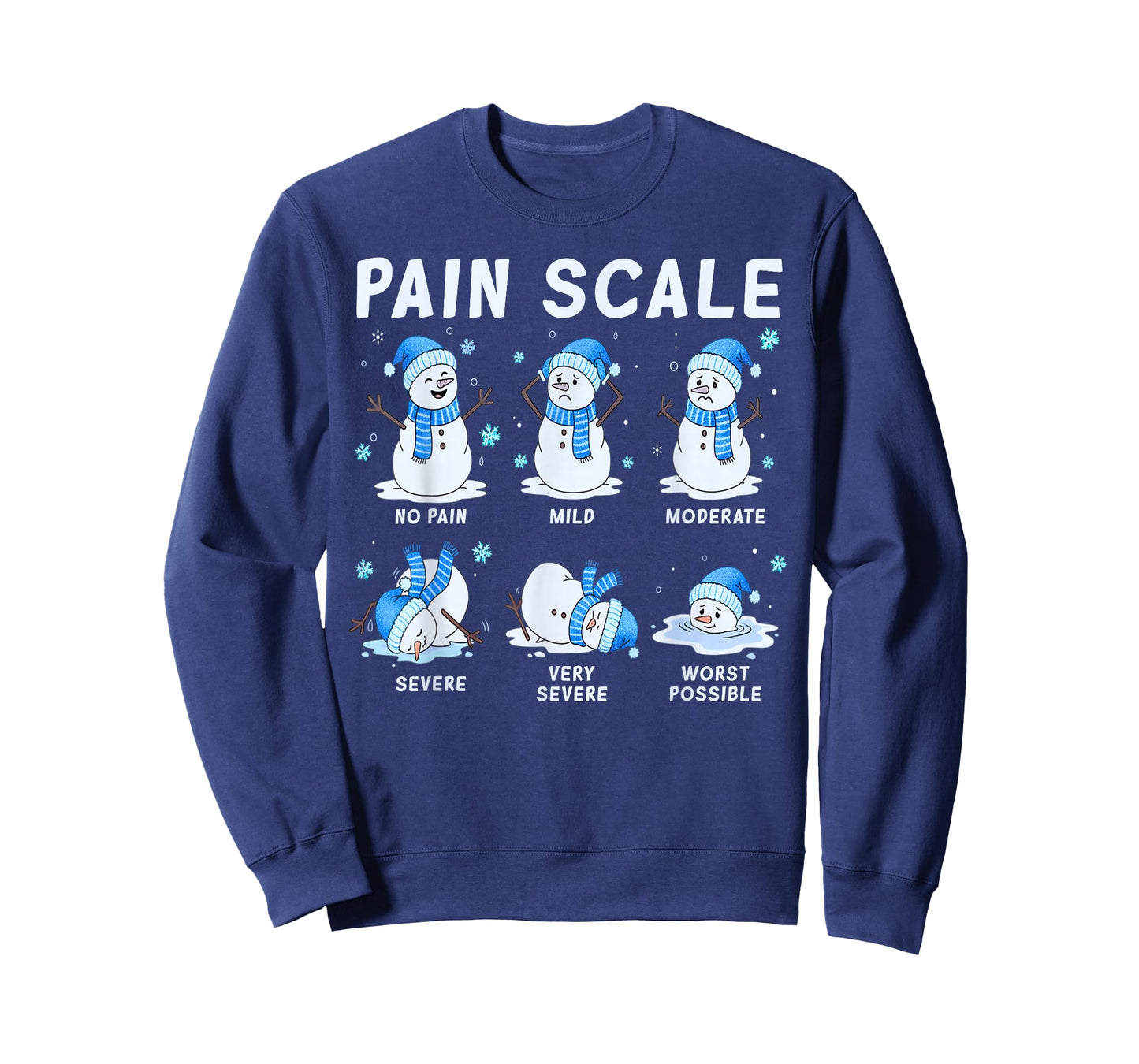Pain Scale Snowman Nurse Christmas Xmas Snow Pajamas Holiday T-Shirt