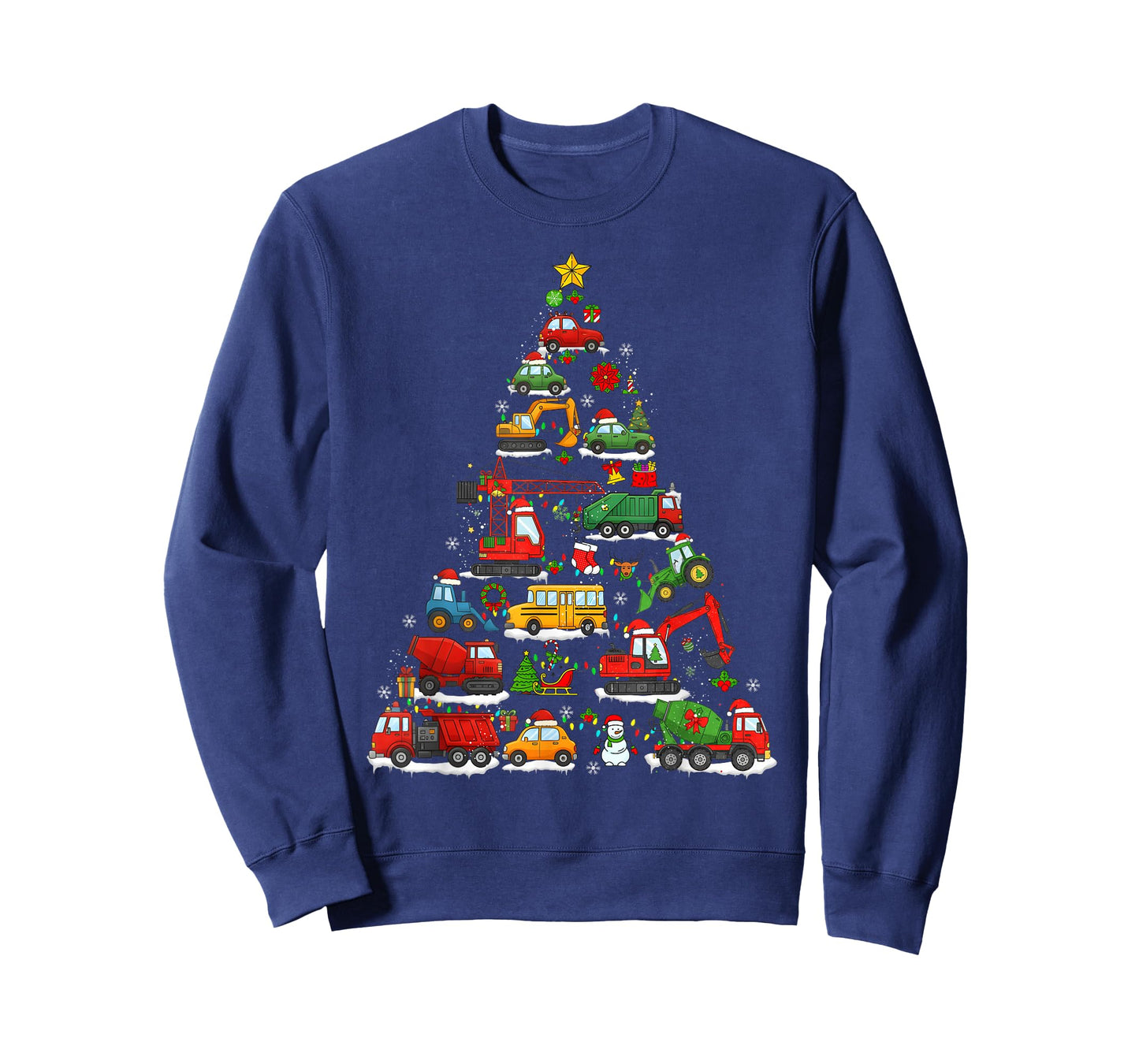 Construction Vehicle Excavator Christmas Tree Santa Hat T-Shirt