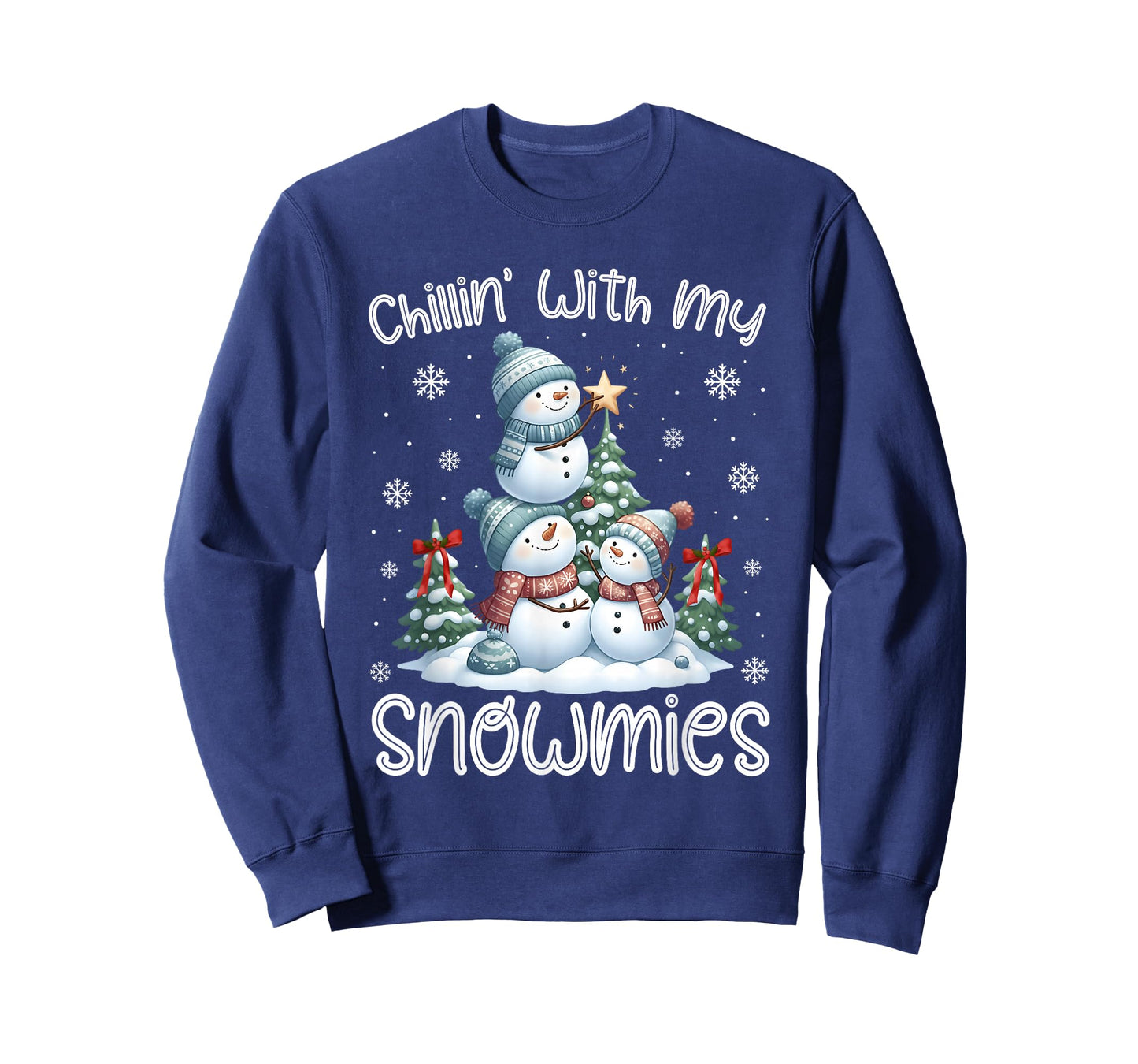 Chillin with My Snowmie Women Christmas Snowman Teacher Snow T-Shirt