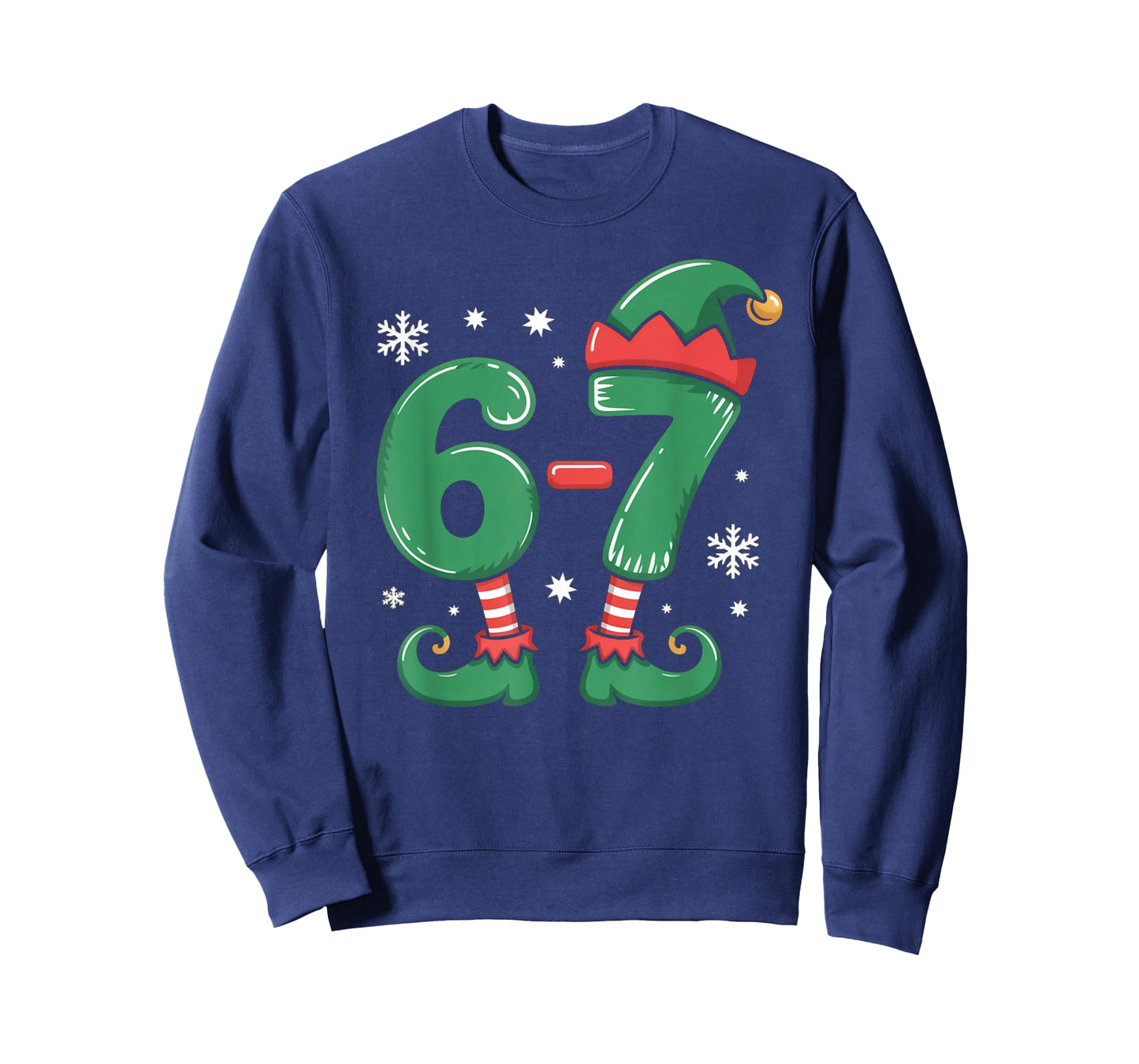 Funny 6 7 Elf Christmas Six Seven Matching Family Xmas Meme T-Shirt