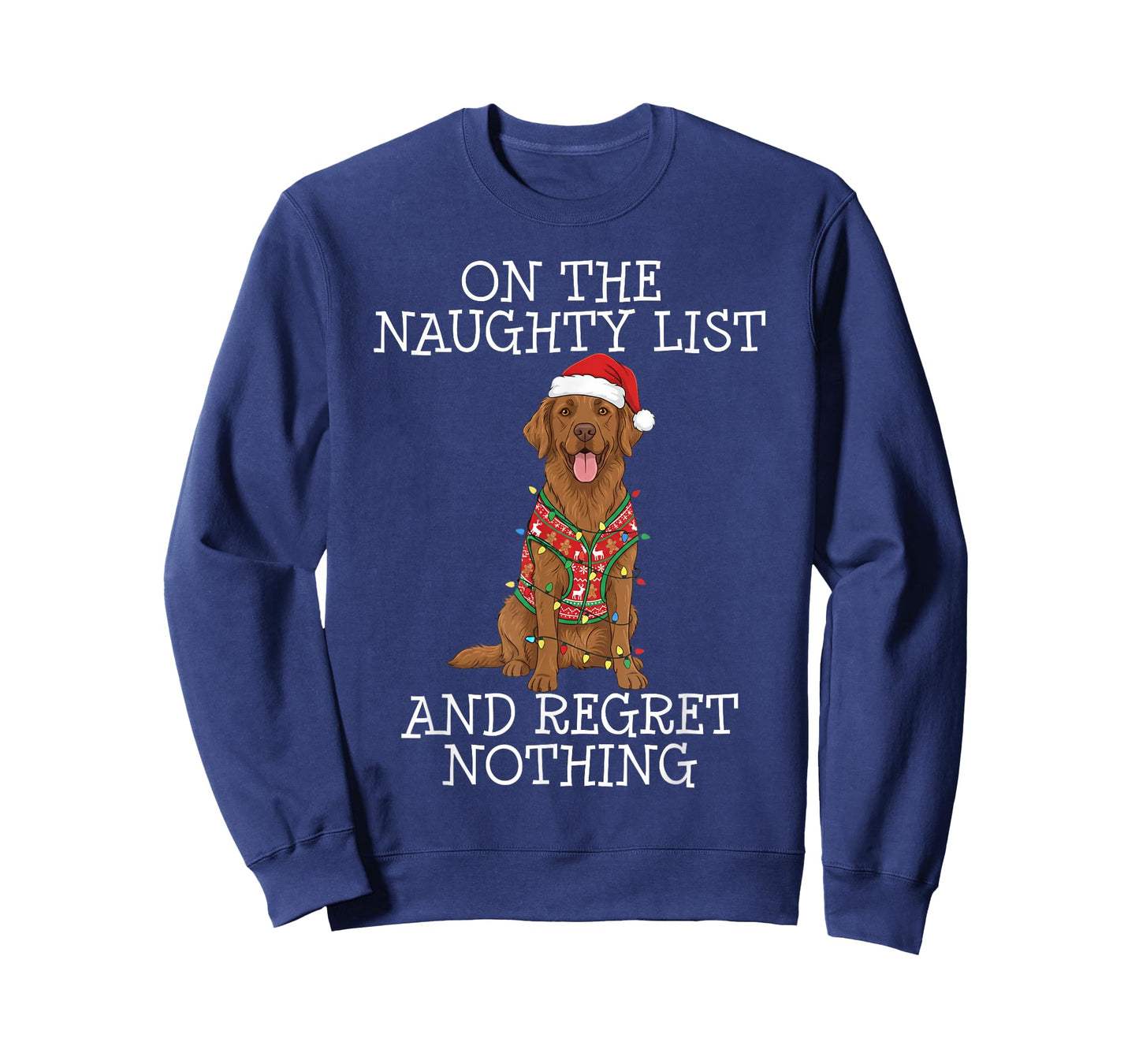Funny Christmas Chesapeake Bay Retriever Naughty List T-Shirt