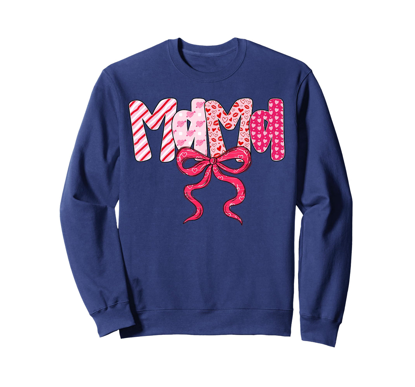 Mama Valentine Pink Coquette Bow Valentine's Day Mom T-Shirt