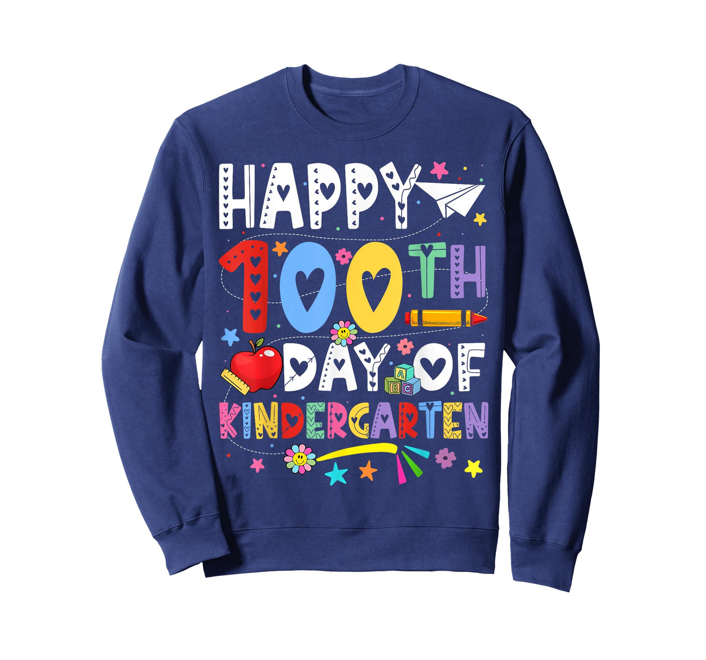Happy 100th Day of School Teachers 100 Days of Kindergarten T-Shirt