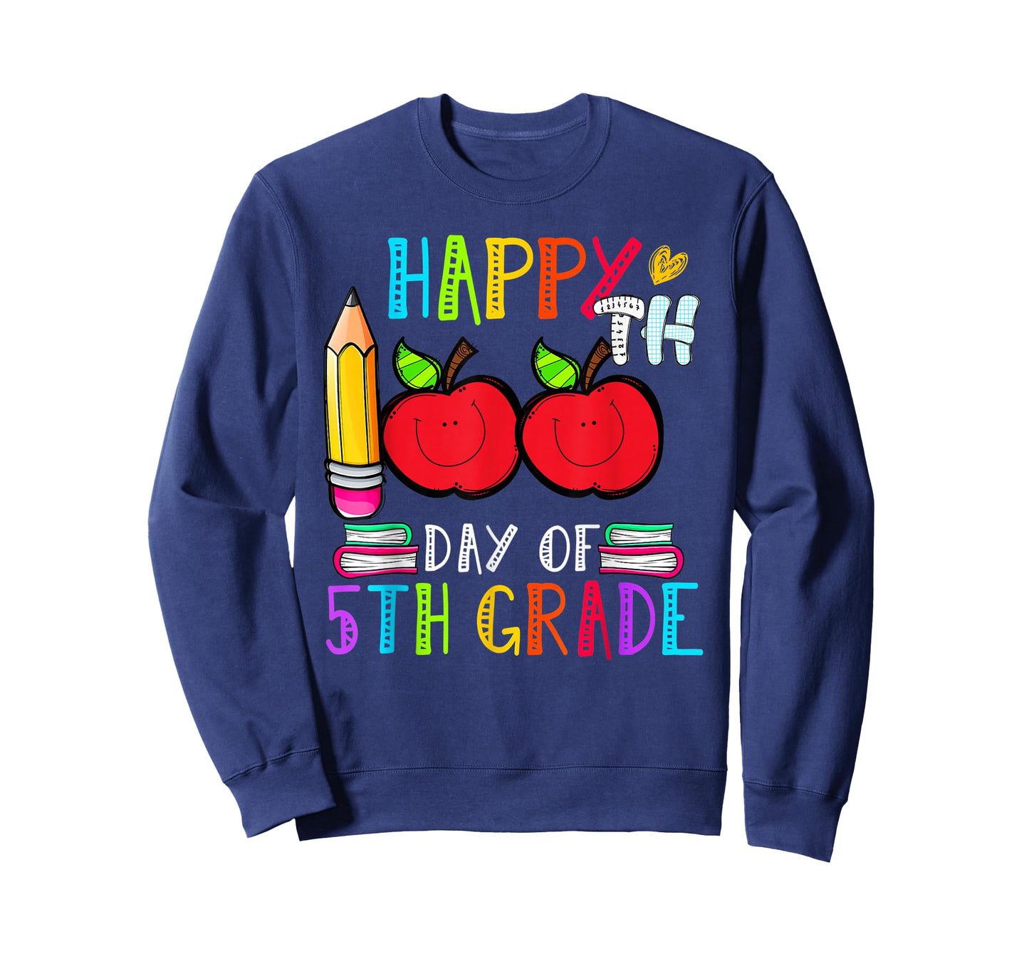 Happy 100th Day of 5th Grade Shirt Kids 100 Days of School T-Shirt