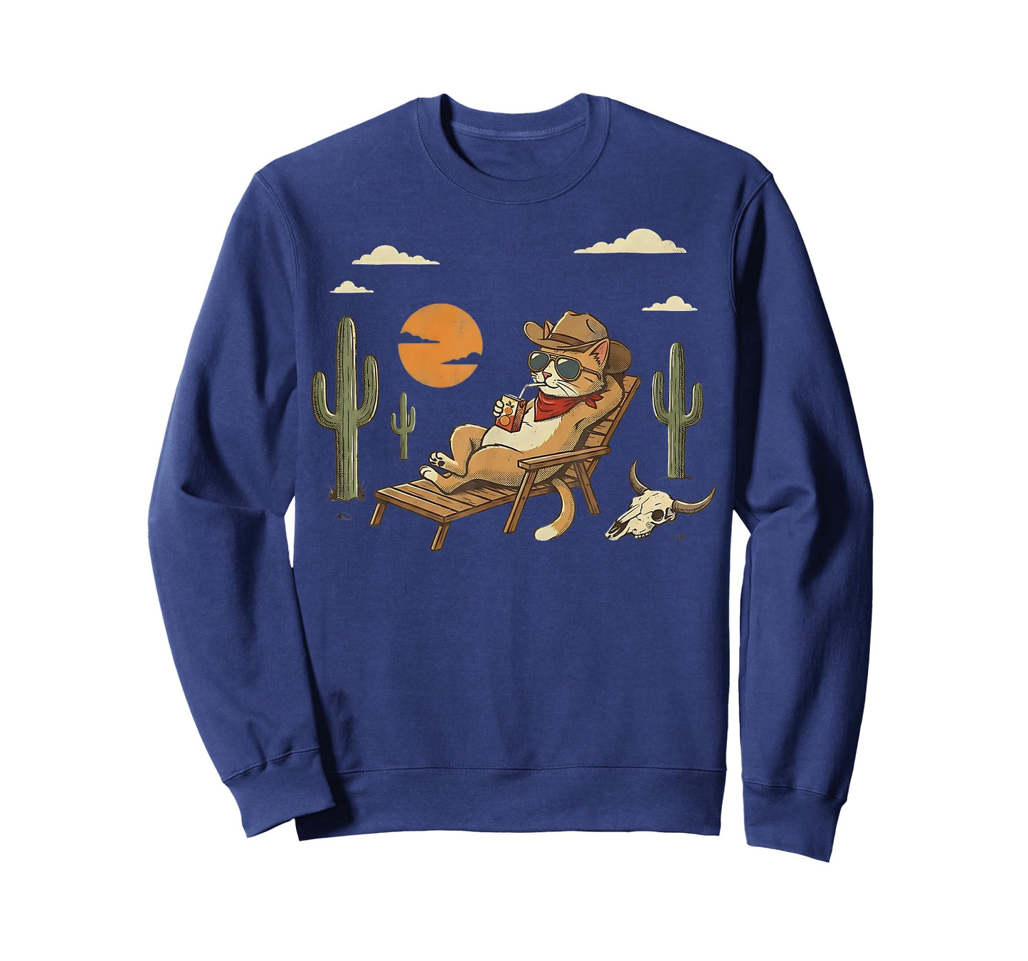 Funny Cowboy Cat Western Country Wild West Retro T-Shirt