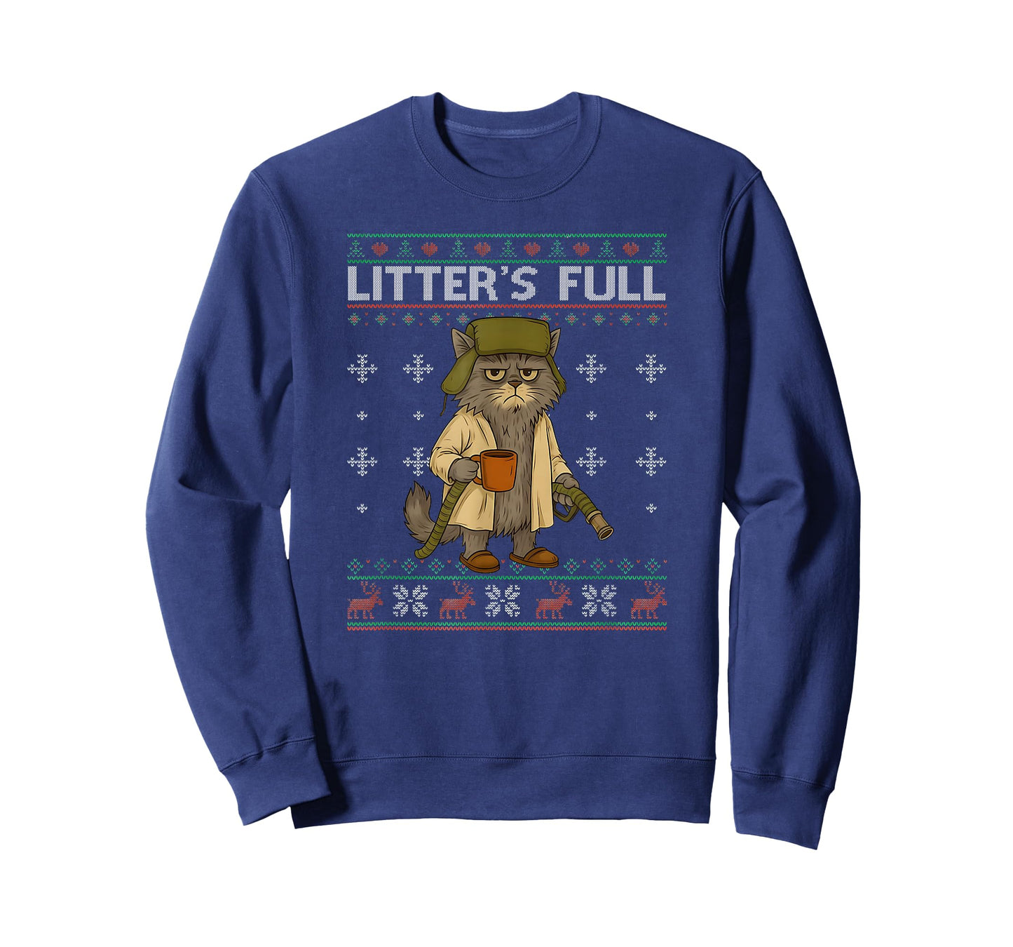 Litter's Full Funny Parody Outfit Sarcastic Christmas Cat T-Shirt