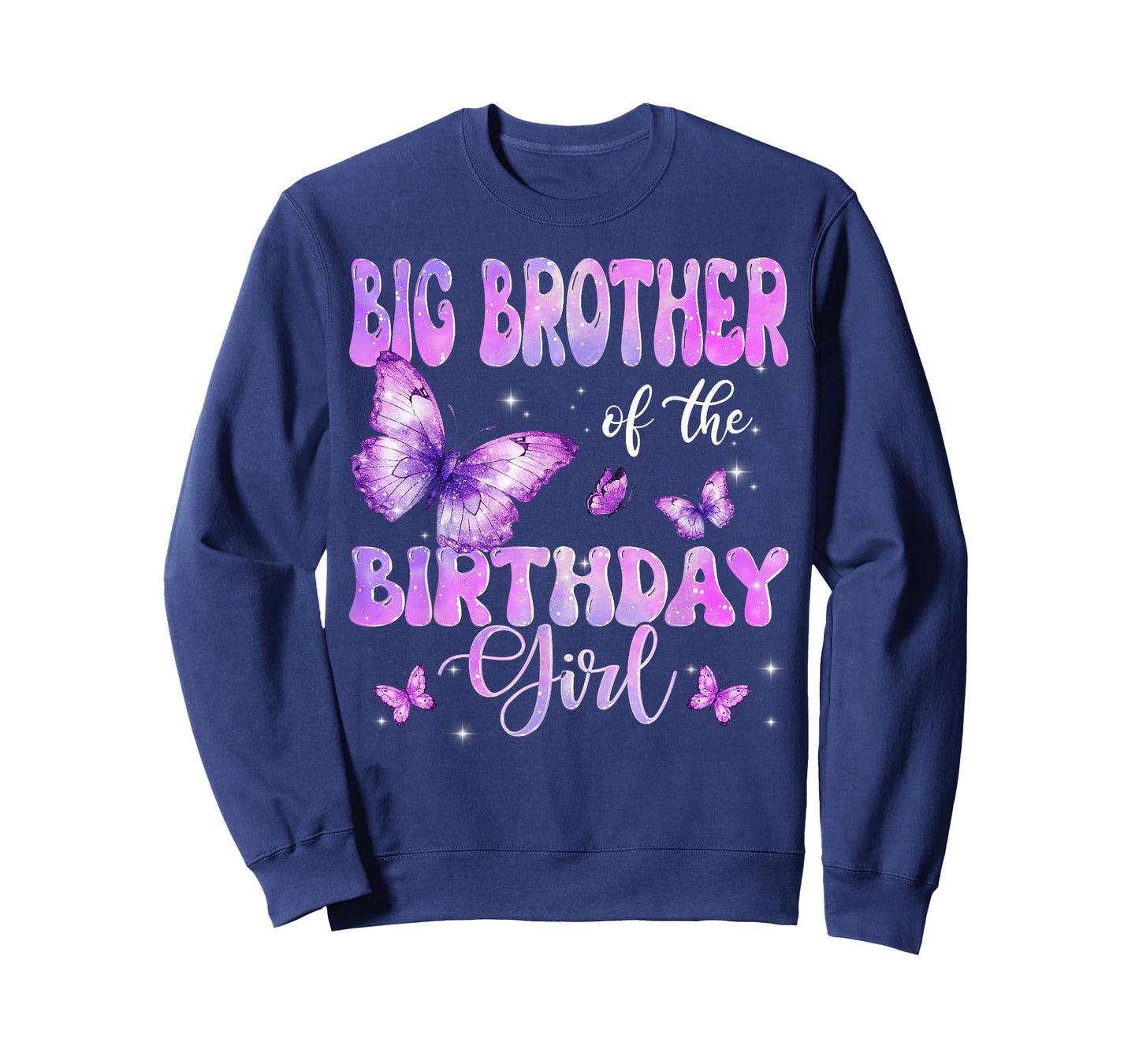 Big Brother of The Birthday Girl Butterfly Family Matching T-Shirt