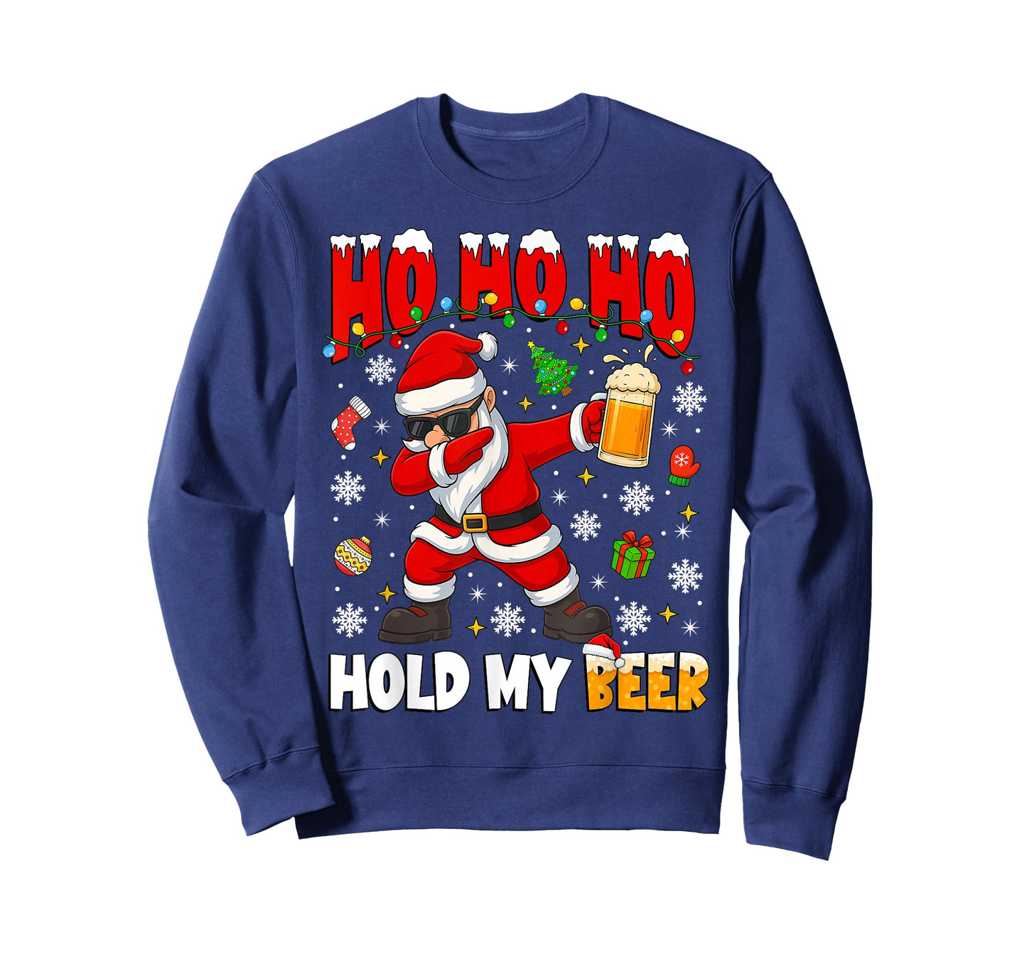Ho Ho Hold My Drink Cool Dabbing Santa Christmas Xmas Men T-Shirt