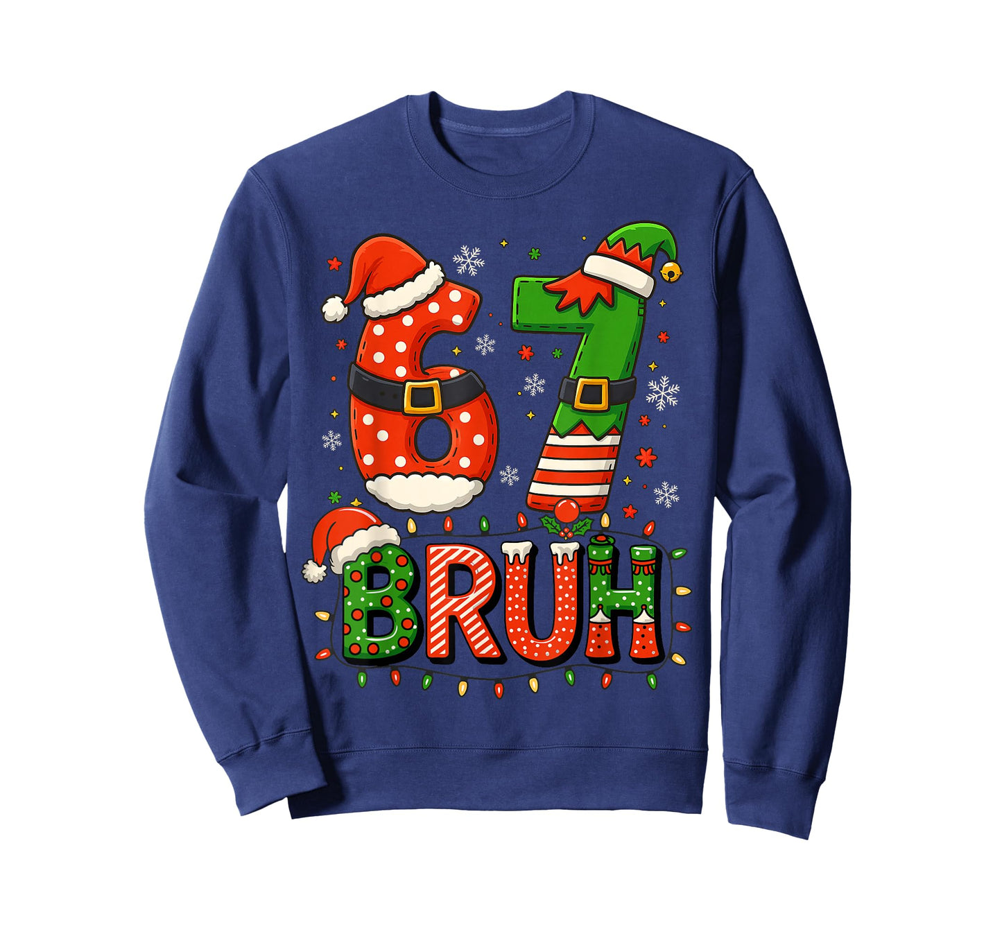 Funny Bruh 67 Christmas Shirt – Santa Elf 6 7 Meme Six Seven T-Shirt