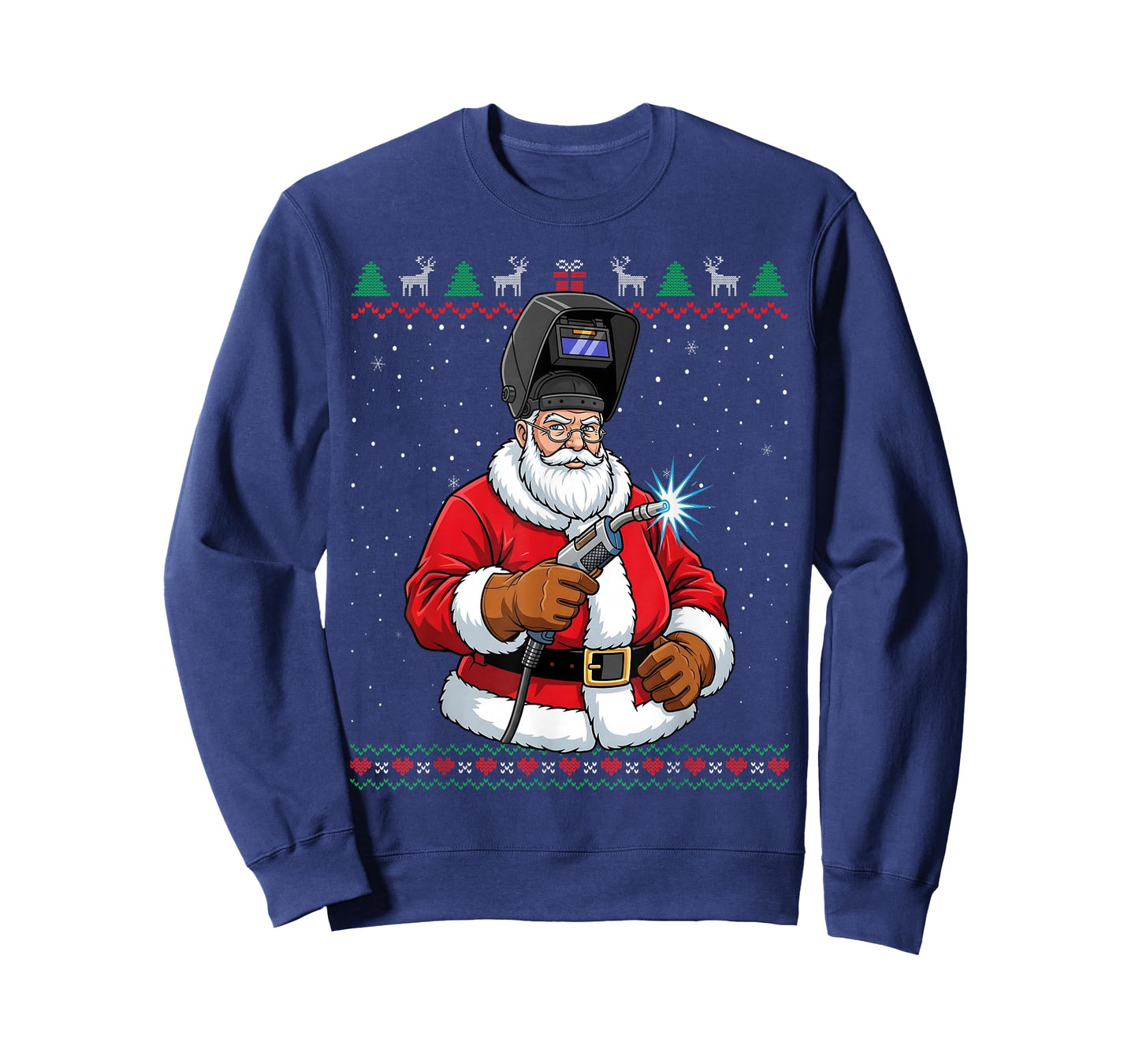 Santa Claus Welder Christmas Funny Ugly Sweater T-Shirt