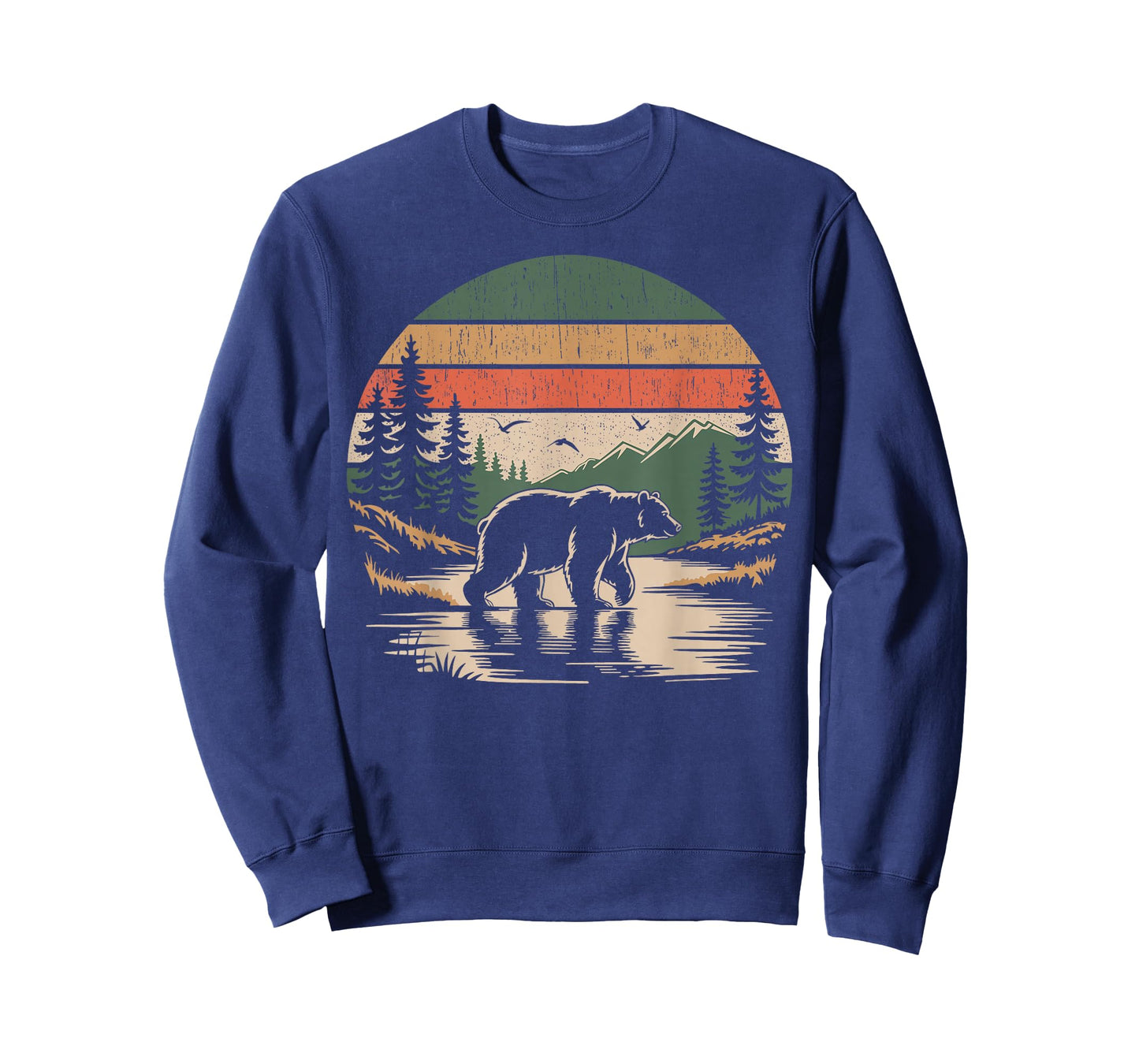 Retro Wilderness Bear Trees Wildlife Nature Vintage Forest T-Shirt