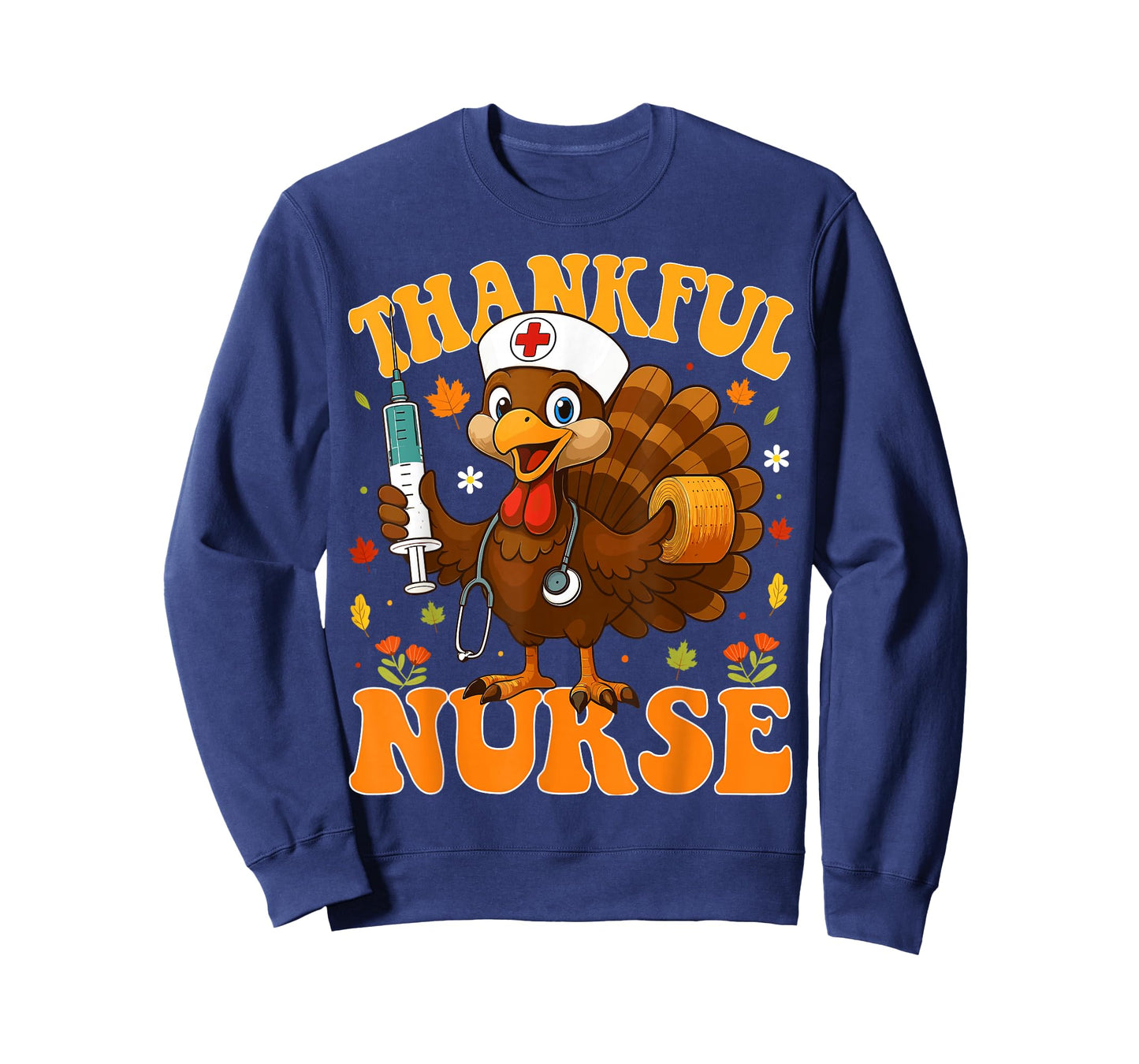 Thankful Nurse Turkey Nursing Thanksgiving Nurse Fall RN T-Shirt