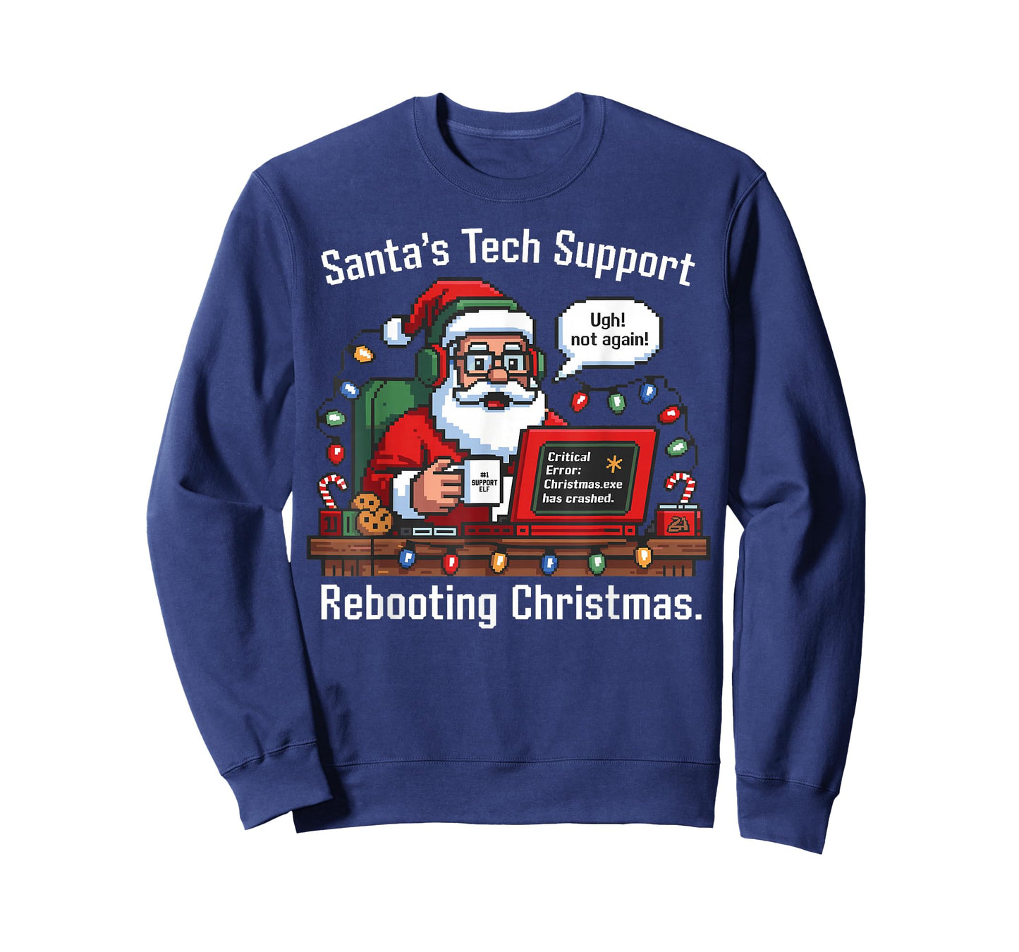 Santa's Tech Support - Rebooting Christmas Funny T-Shirt