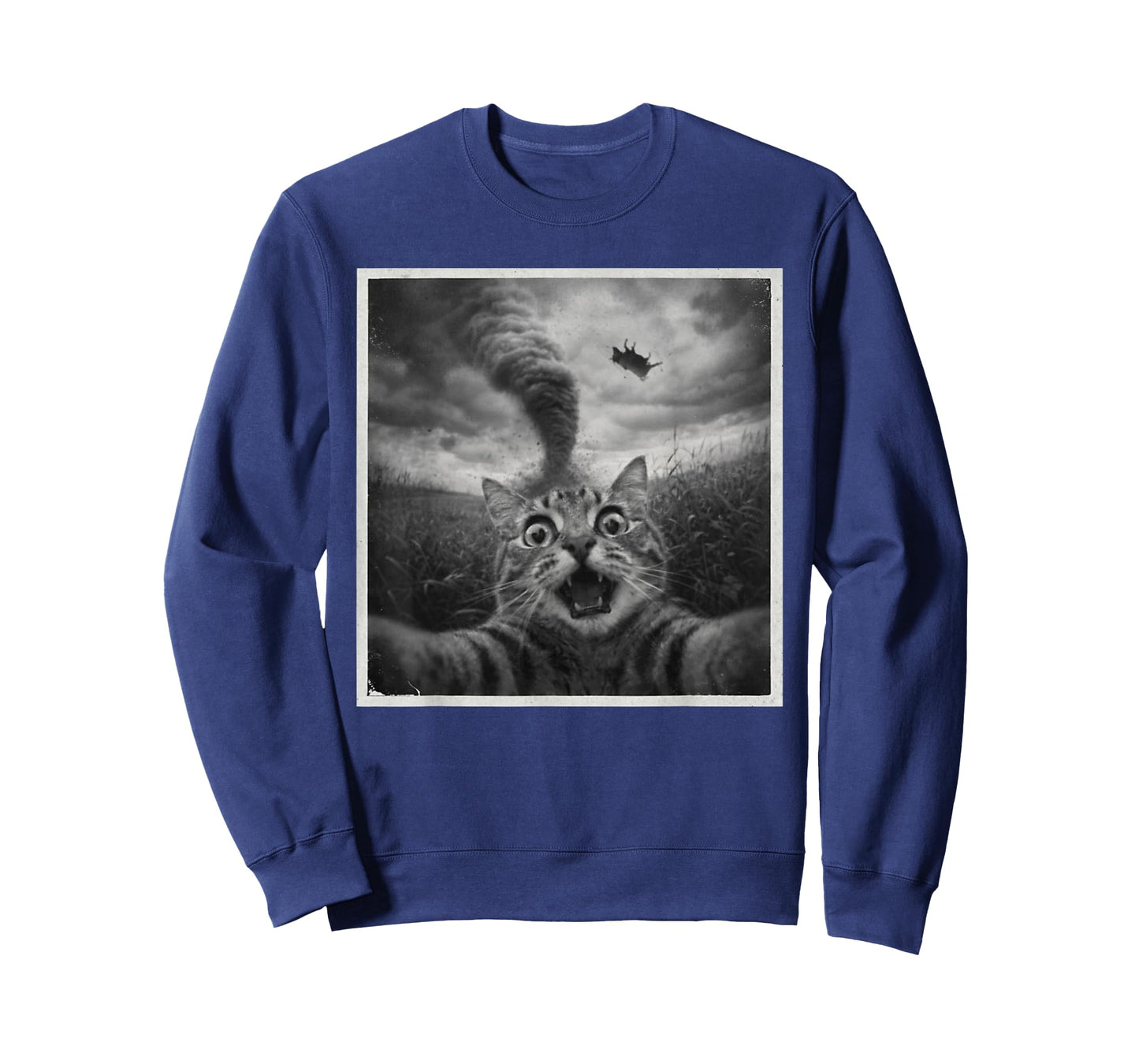 Cat Selfie with Disaster Tornado Sarcasm Funny Humor Meme T-Shirt