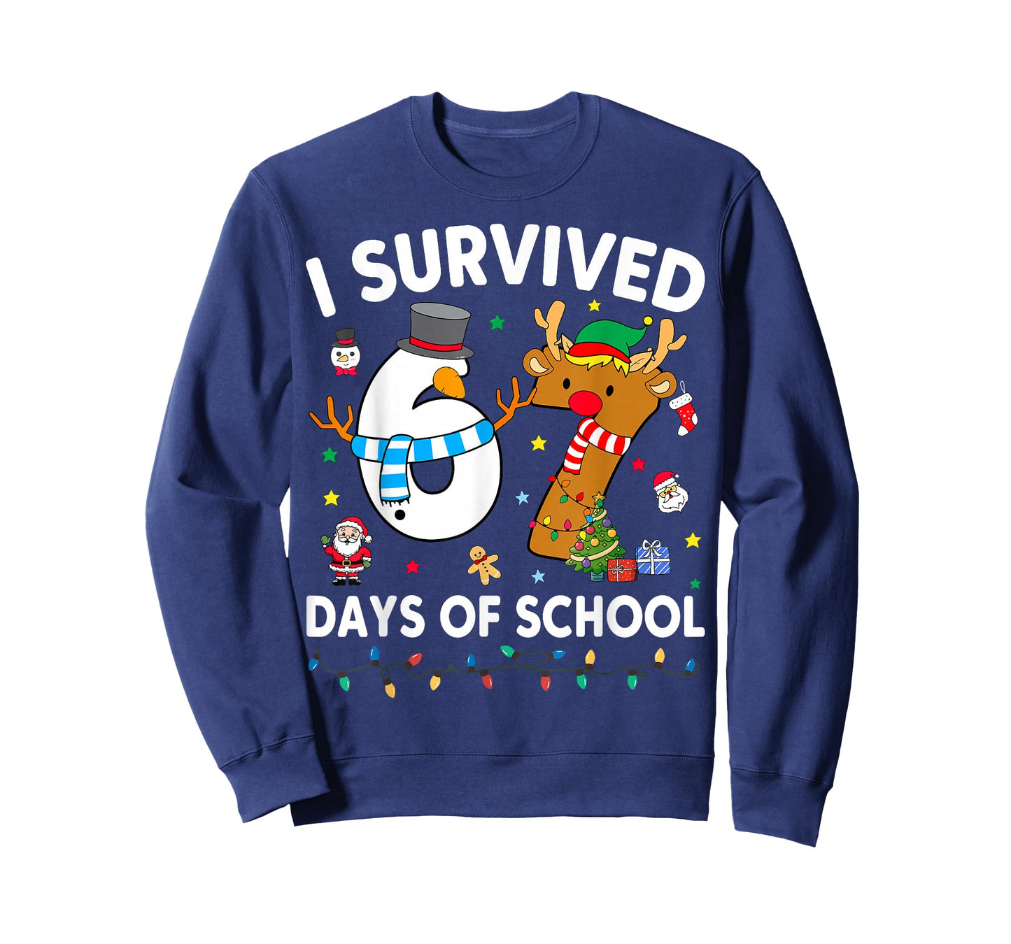 I Survived 67 Days of School Funny Meme Six Seven Christmas T-Shirt