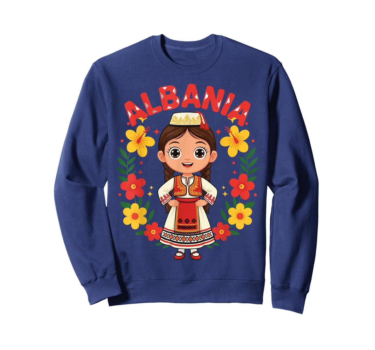 Albania Albanian Girl Traditional Dress Flowers Heritage T-Shirt