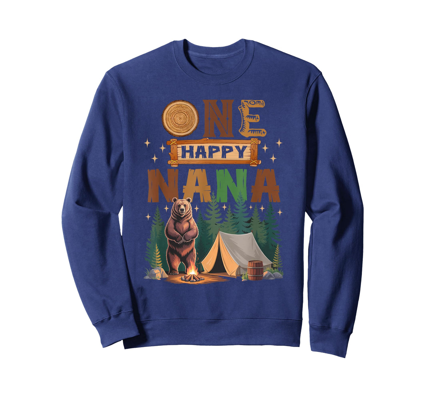 One Happy Nana Camper 1St Birthday Camping Bear T-Shirt