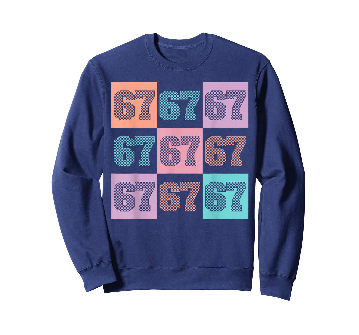 Six Seven Meme Funny 67 Checkered Teacher Kids Girls Boys T-Shirt