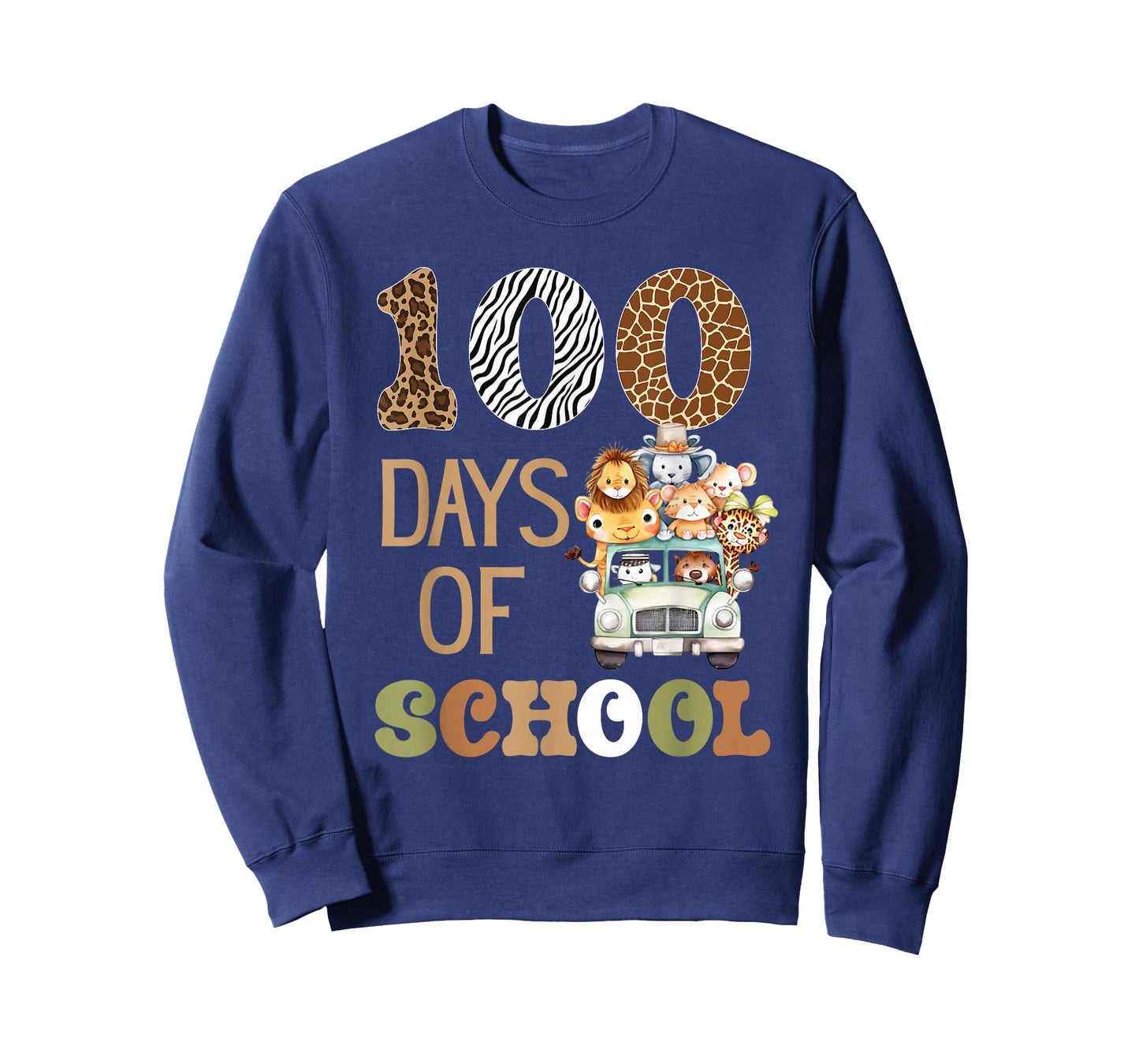 Wild 100 Days of School Zoo Safari Animals Happy 100th Day T-Shirt