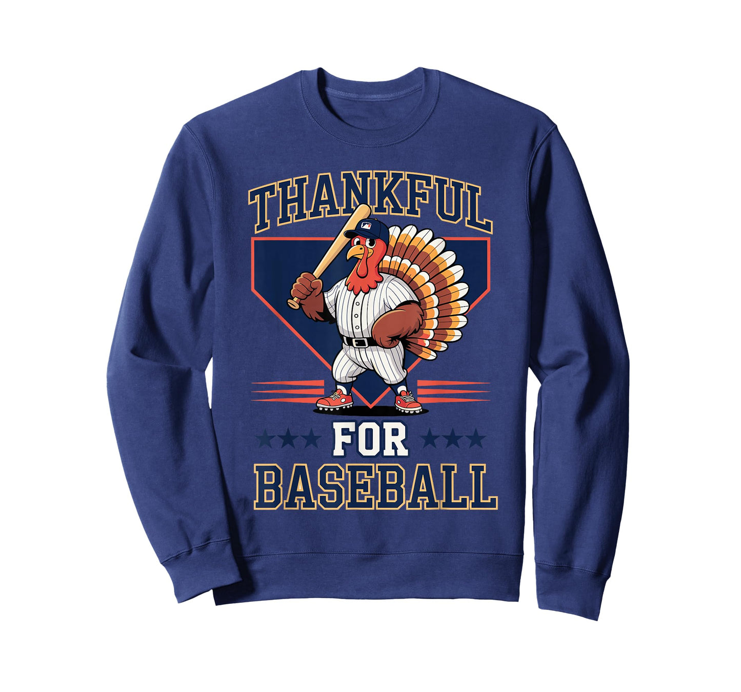 Thankful for Baseball Turkey Thanksgiving Holiday T-Shirt