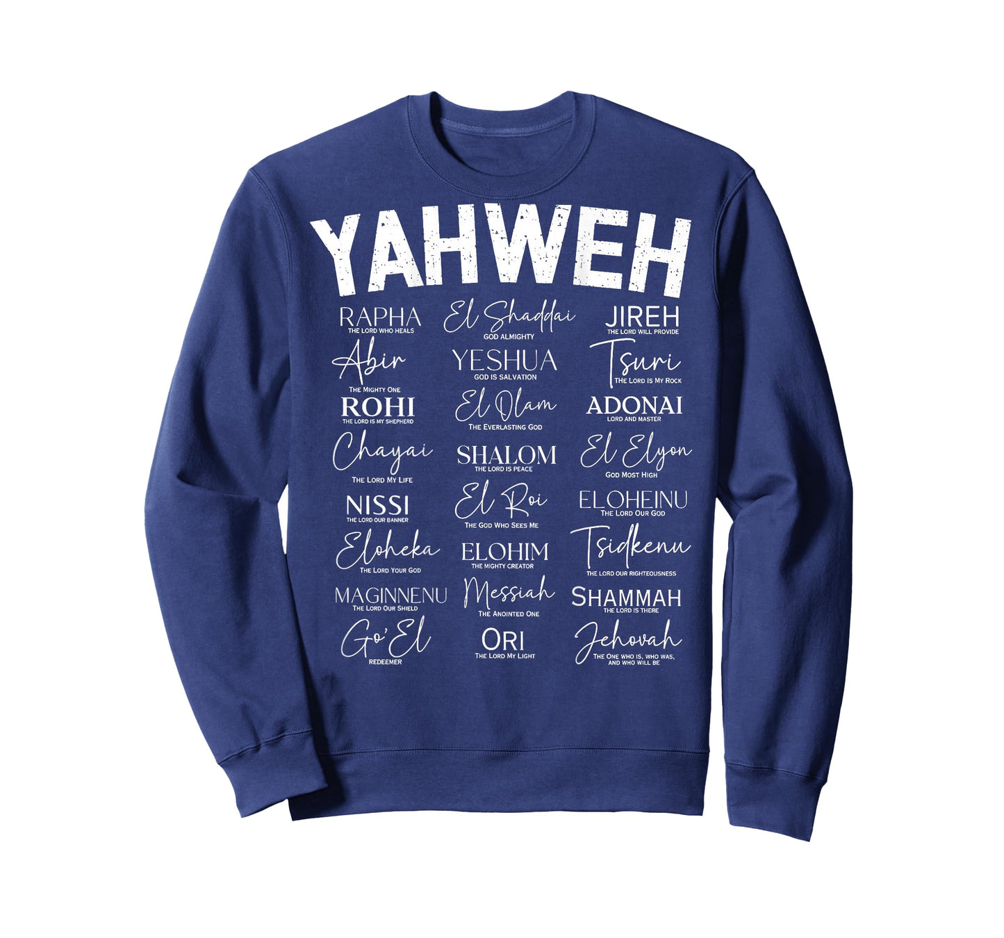 Hebrew Names of God Hebrew Jesus Christian (On Back) T-Shirt