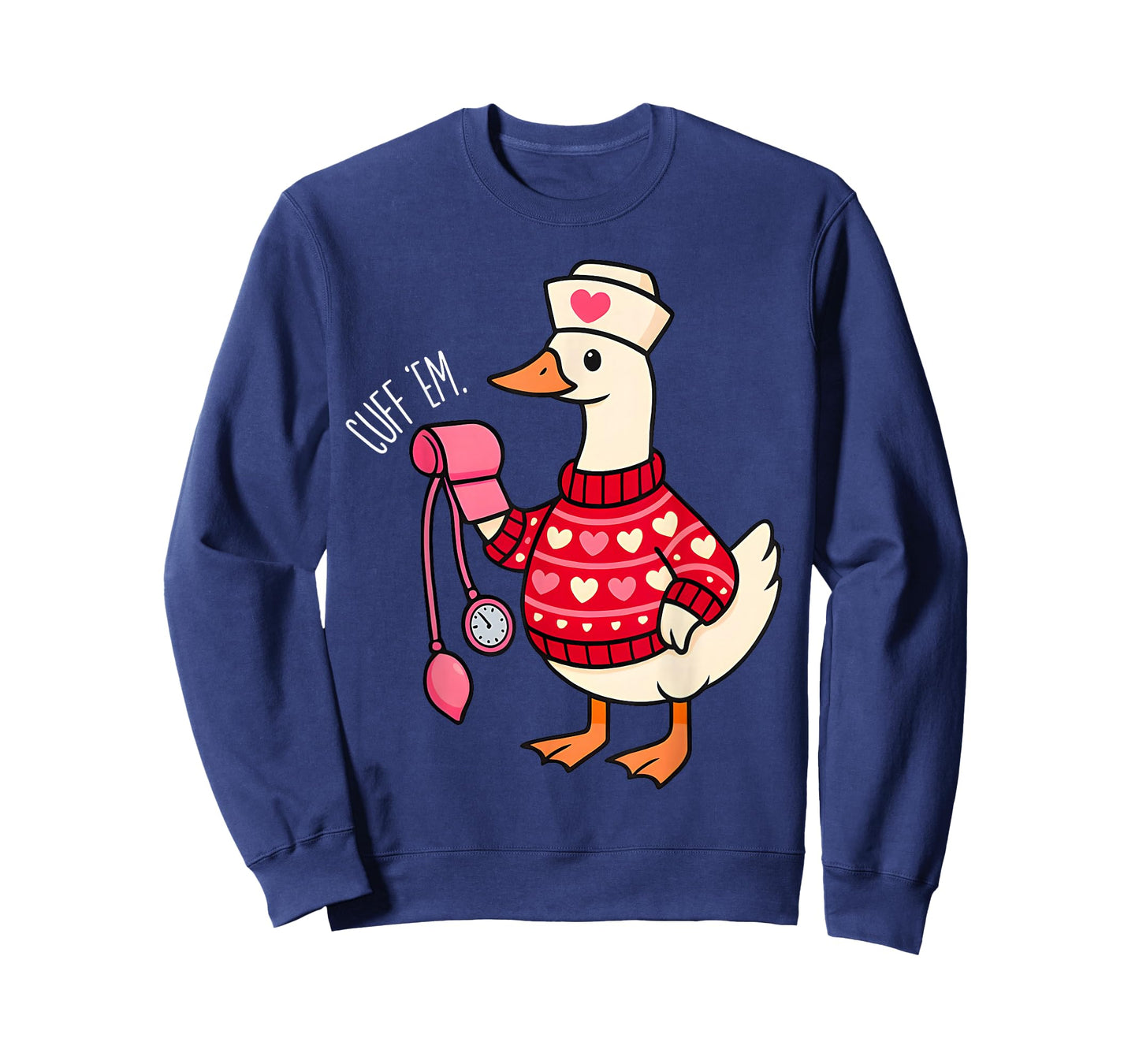 Silly Valentine Goose Nurse ER CNA LPN Valentines Day T-Shirt