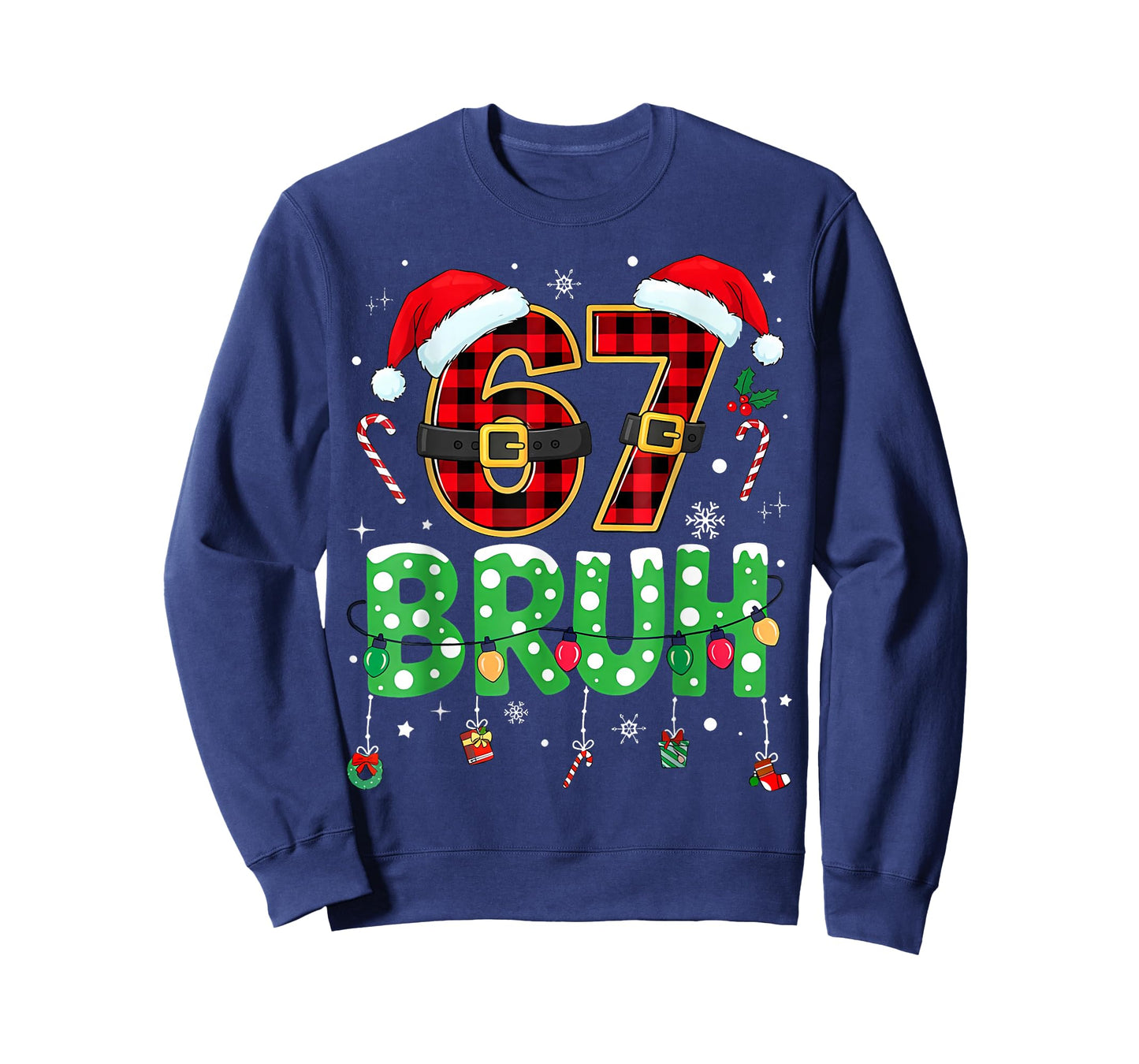 Bruh 67 Six Seven 6 7 Meme Christmas Funny Boy Girl Kids T-Shirt