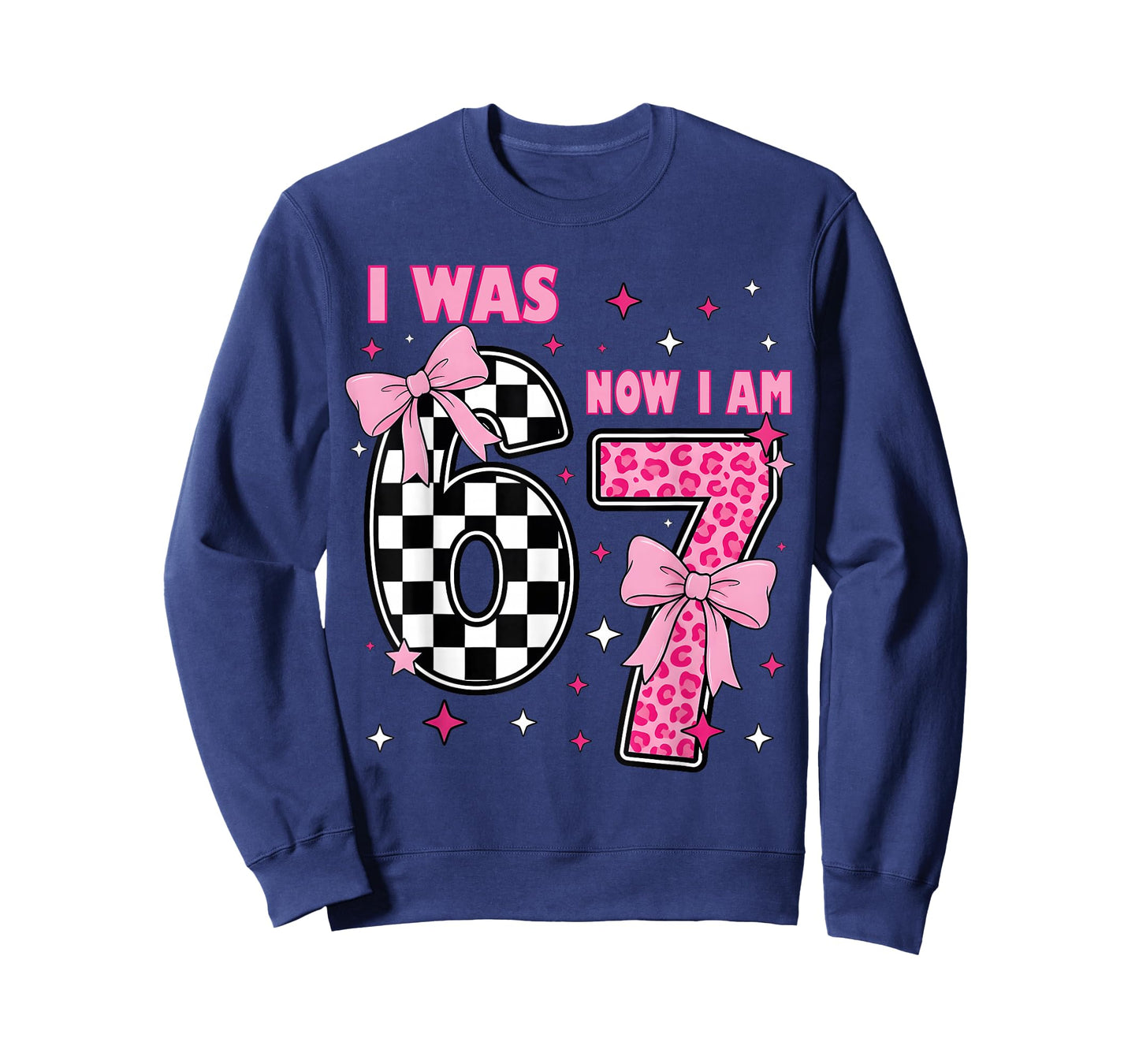 I was 6 Now I Am 7 Coquette Checkered Leopard Birthday Girl T-Shirt