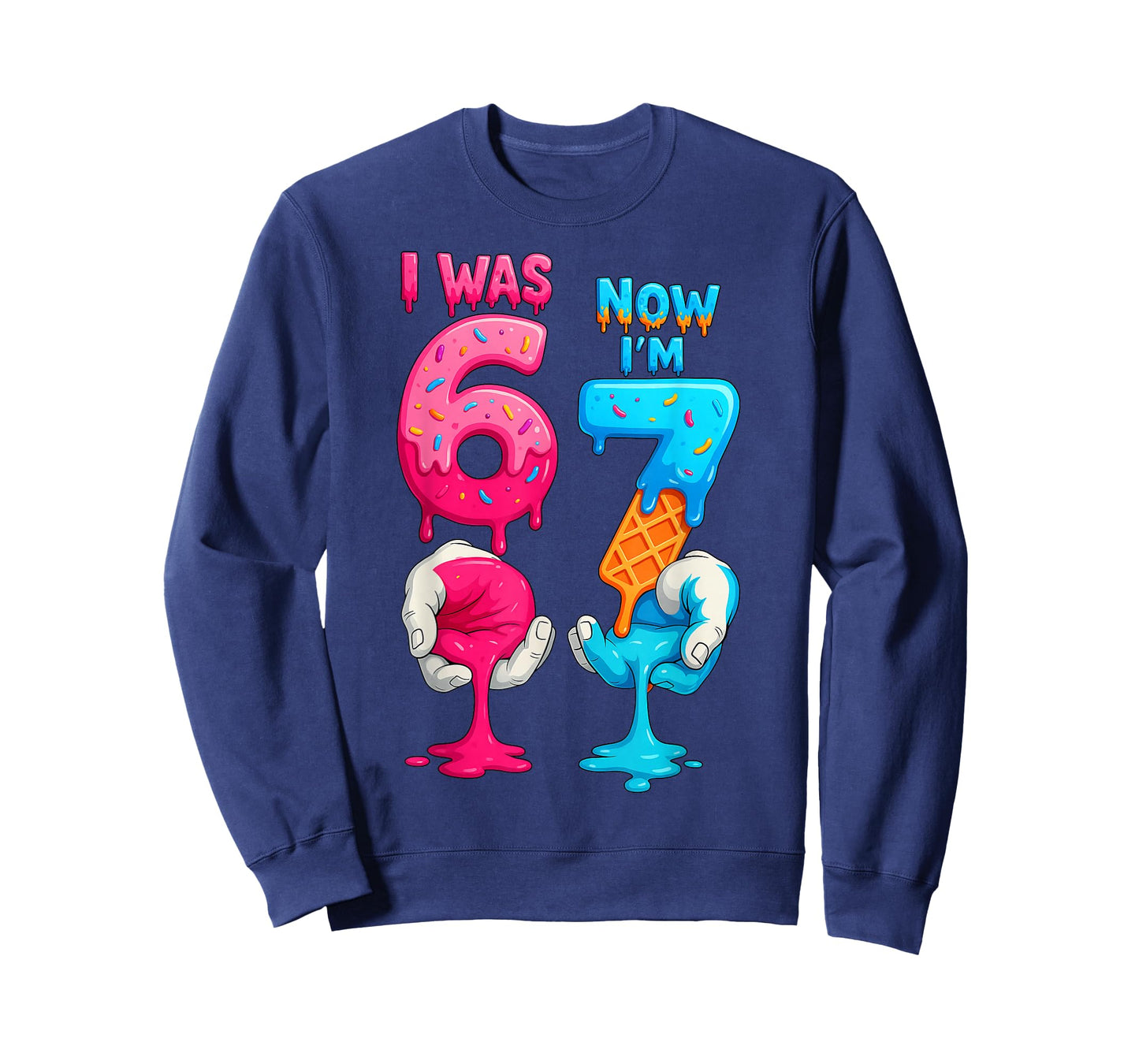 HUGvyn I was 6 Now I'm 7 Year Old Birthday Six Seven 67 Kids T-Shirt