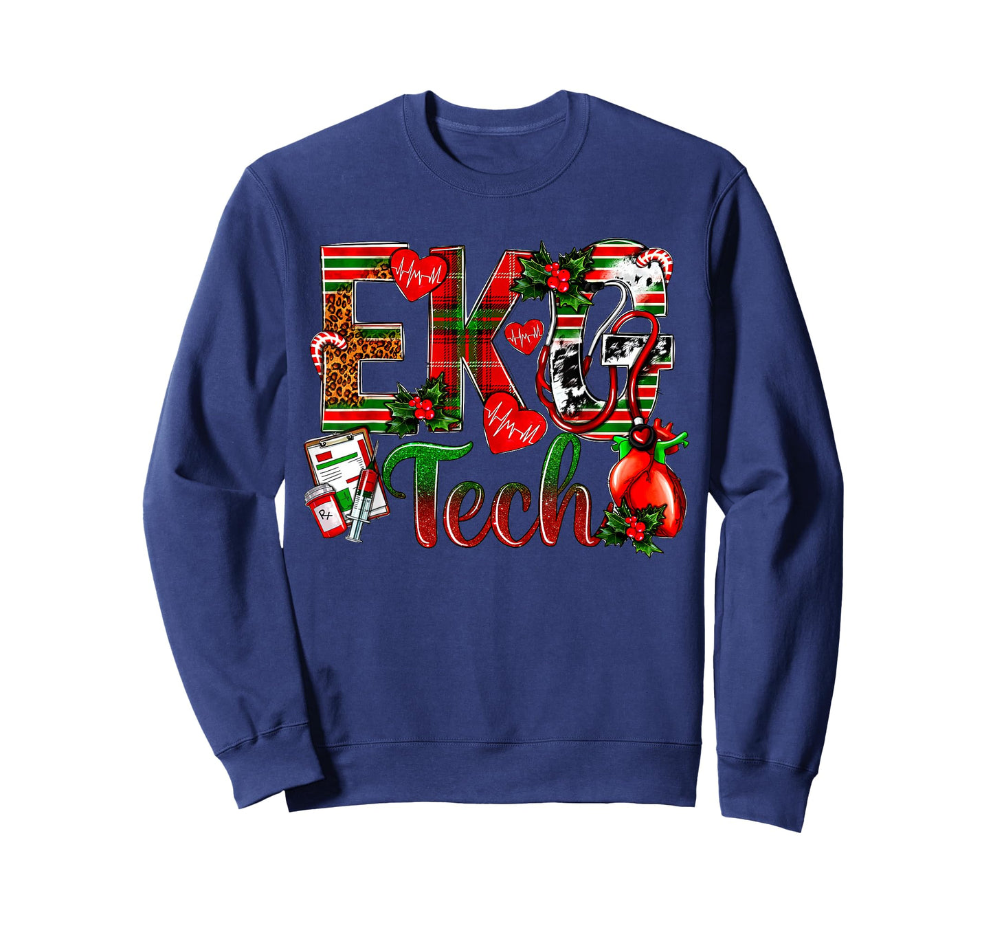 Christmas EKG Tech Electrocardiogram Technologists Medical T-Shirt