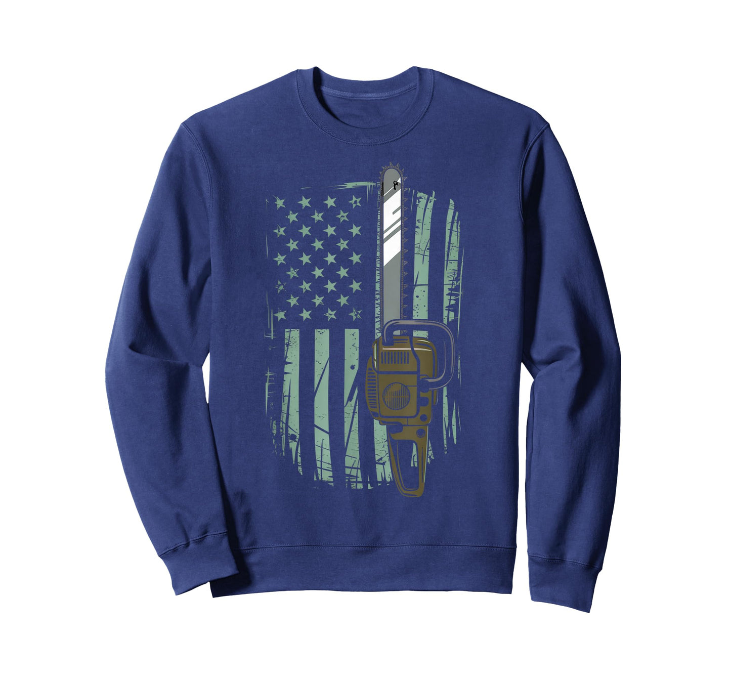 Chainsaw American Flag Funny Independence Day - Woodworker T-Shirt